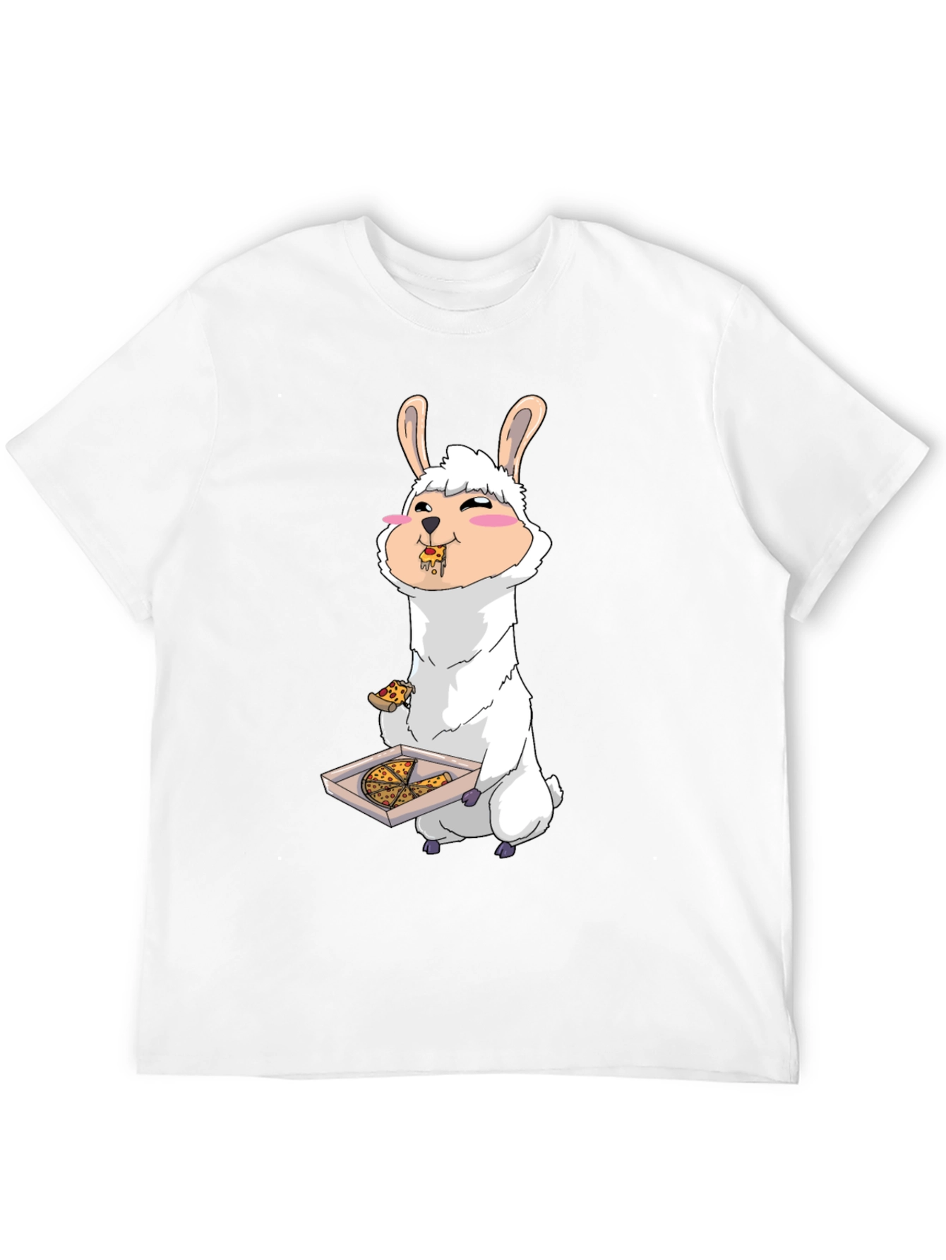 Black Llama Eating Pizza T-Shirt view 12