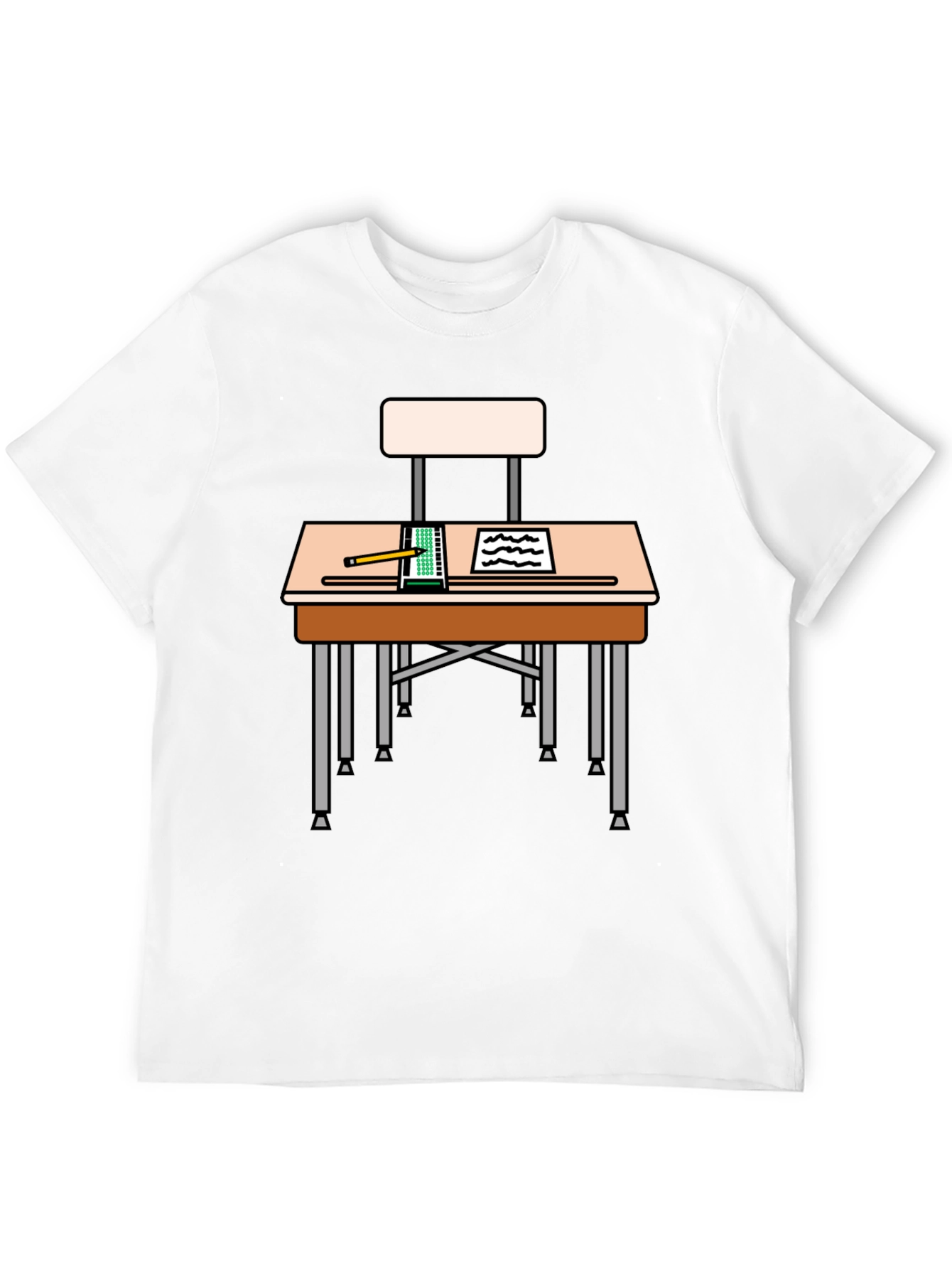 Black Student Desk Graphic T-Shirt - Back to School Style view 12