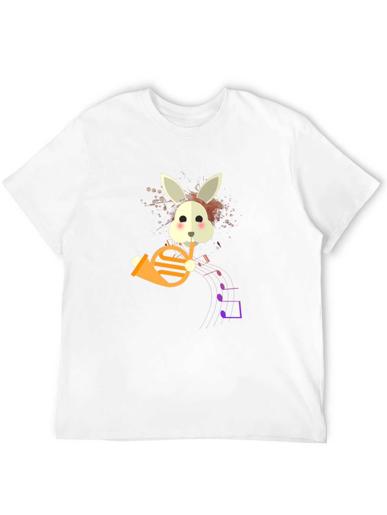 Black Bunny French Horn Player Graphic T-Shirt view 12