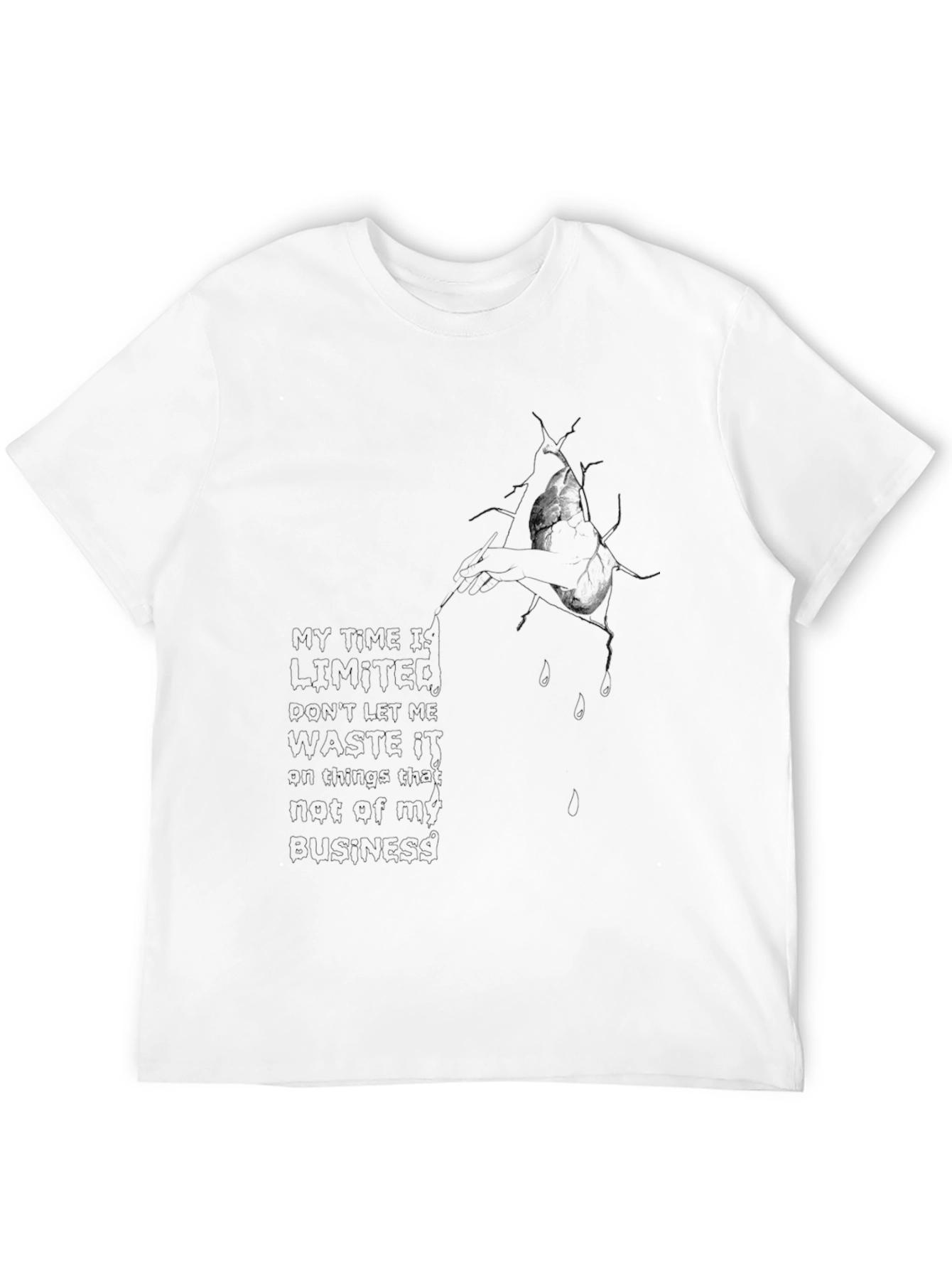 Black My Time Is Limited Graphic Print T-Shirt view 12