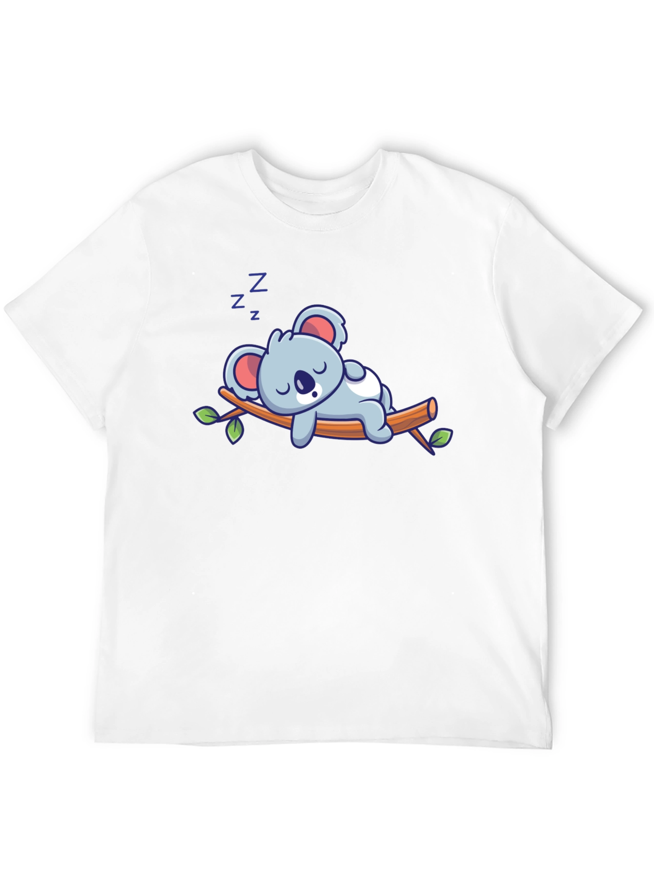 Black Cute Sleeping Koala T-Shirt - Black view 12