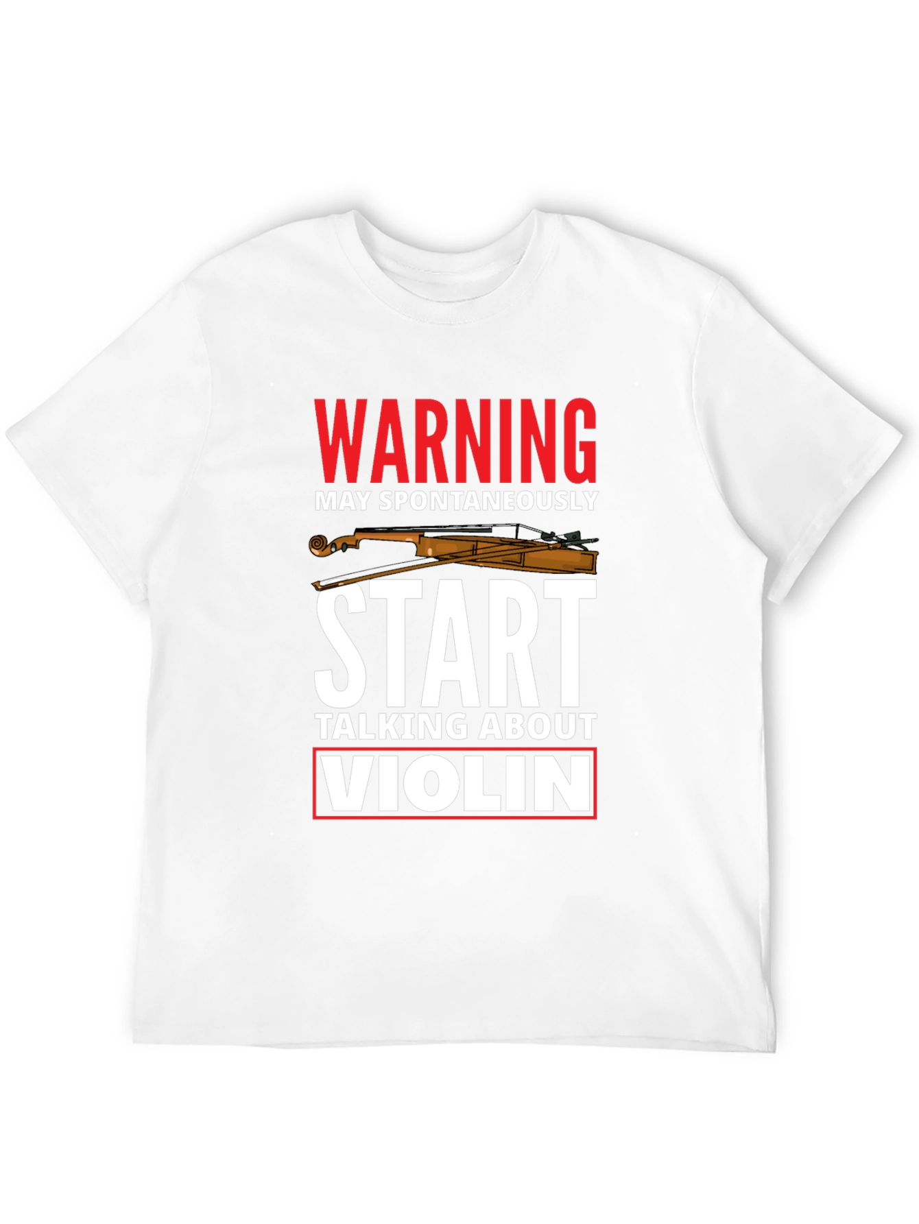 Black Warning May Spontaneously Talk About Violin T-Shirt view 12