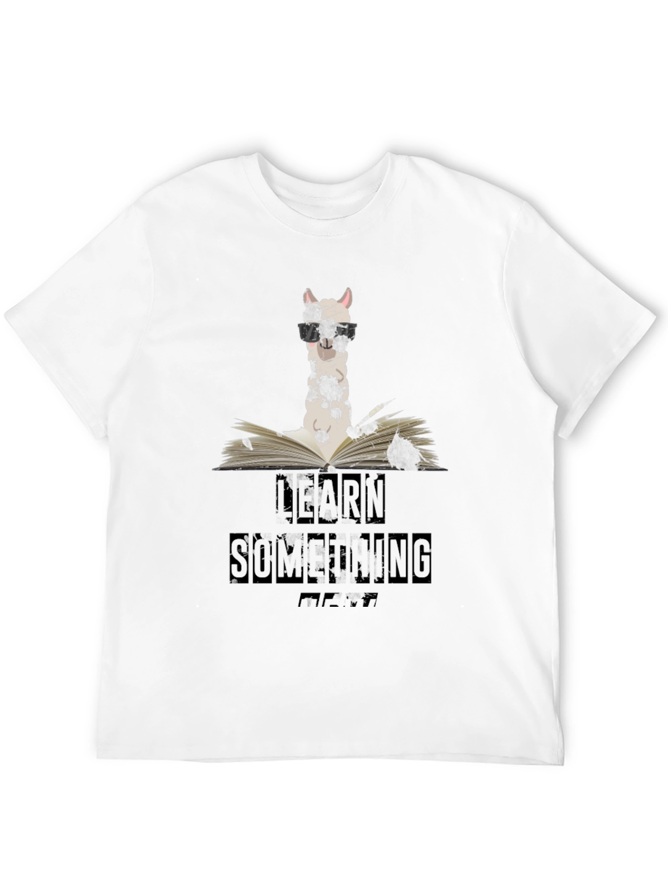 Black Learn Something New Llama Graphic T-Shirt view 12