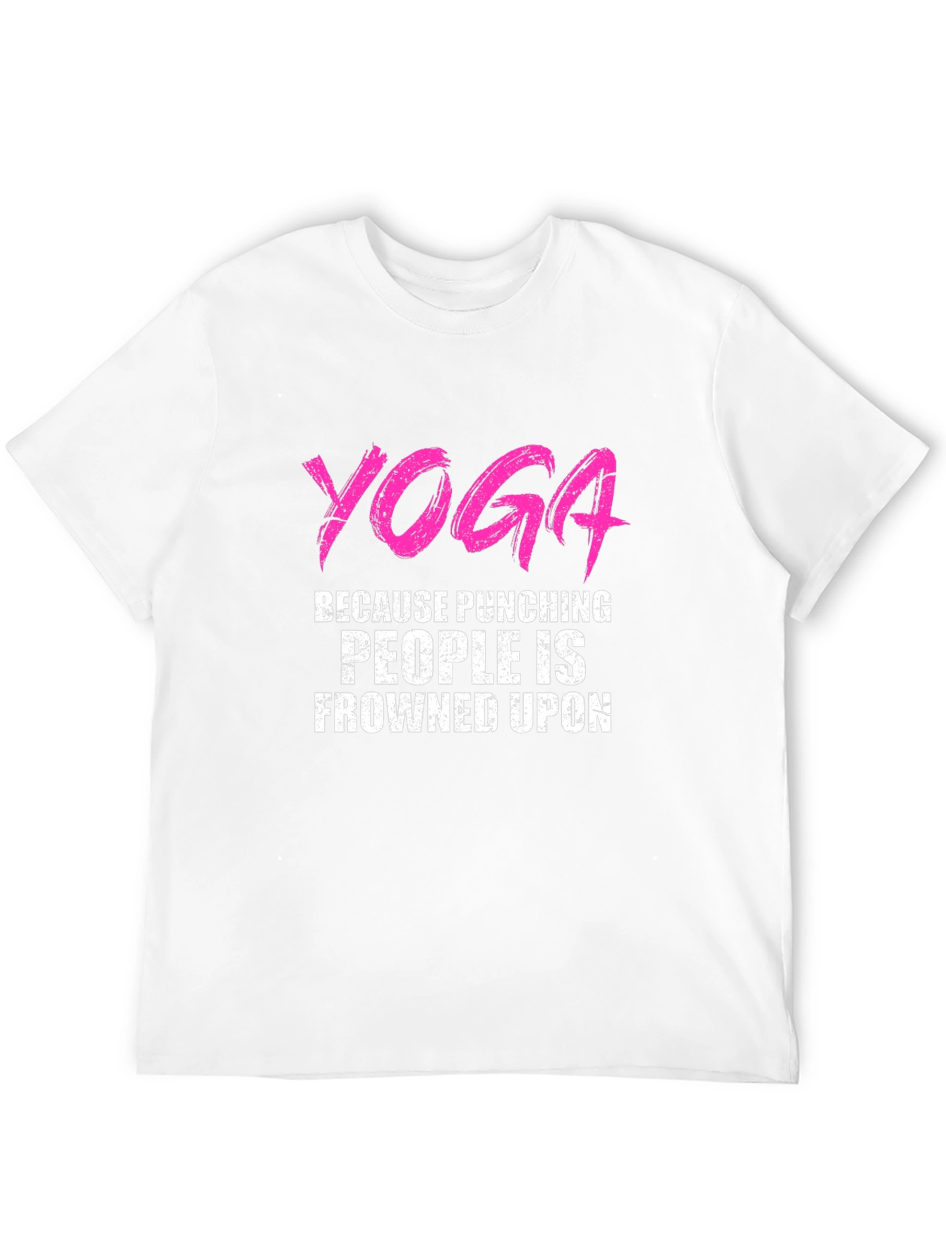 Black Yoga Punching People Frowned Upon Black T-Shirt view 12