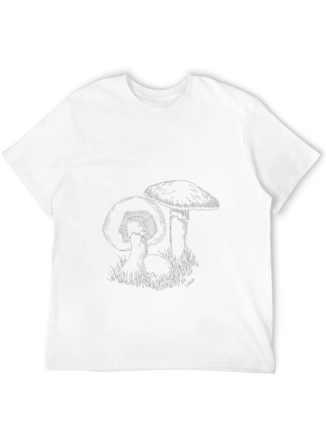 Black Mushroom Graphic T-Shirt - Black Cotton Tee view 12