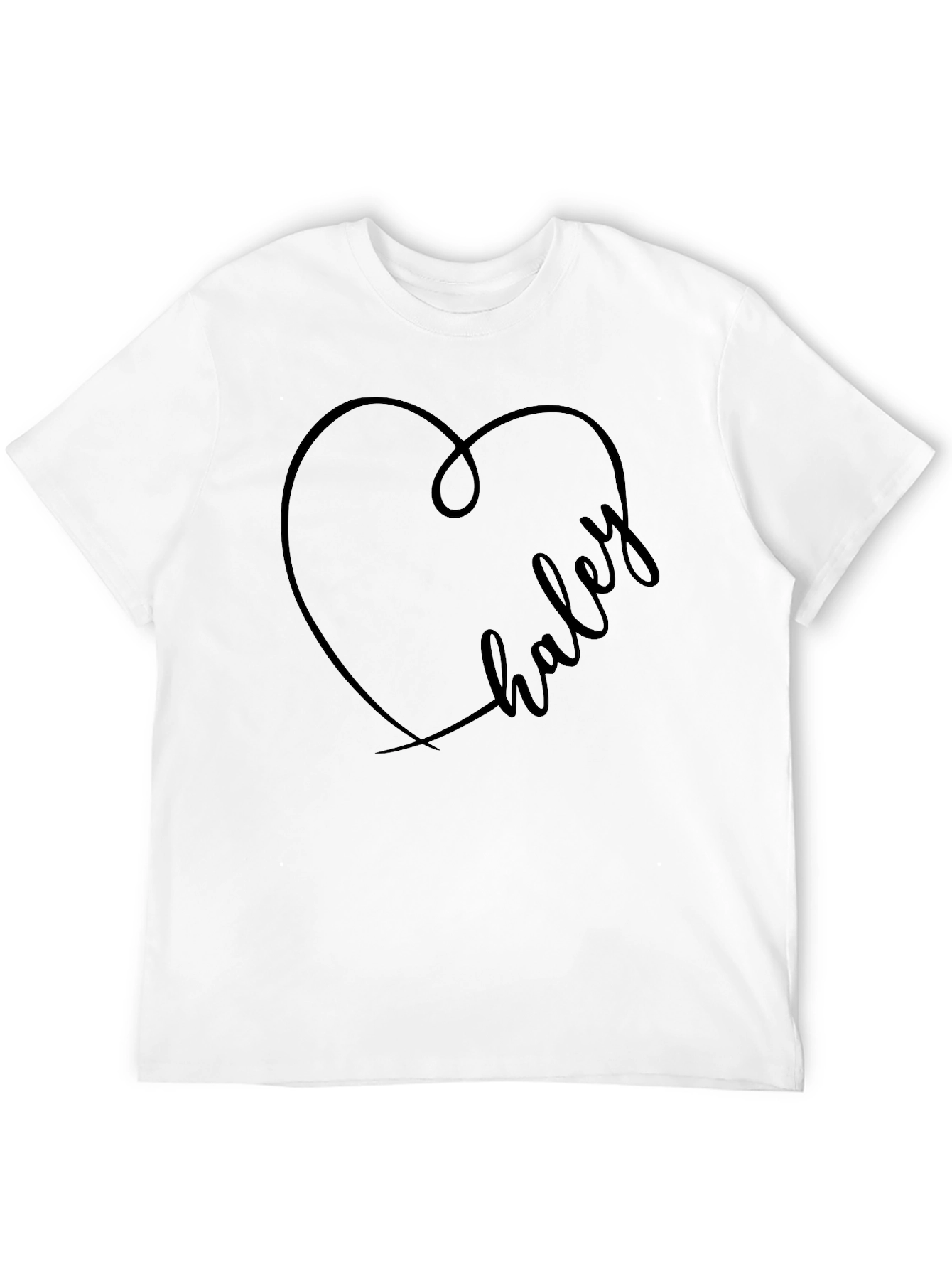Black Haley Heart Graphic Tee - Stylish Custom Name Shirt view 12