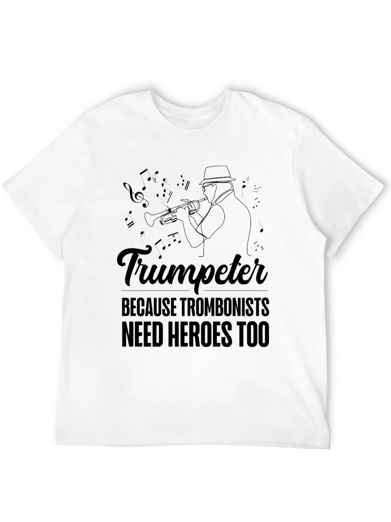 Black Trumpeter T-Shirt: Because Trombonists Need Heroes Too view 12
