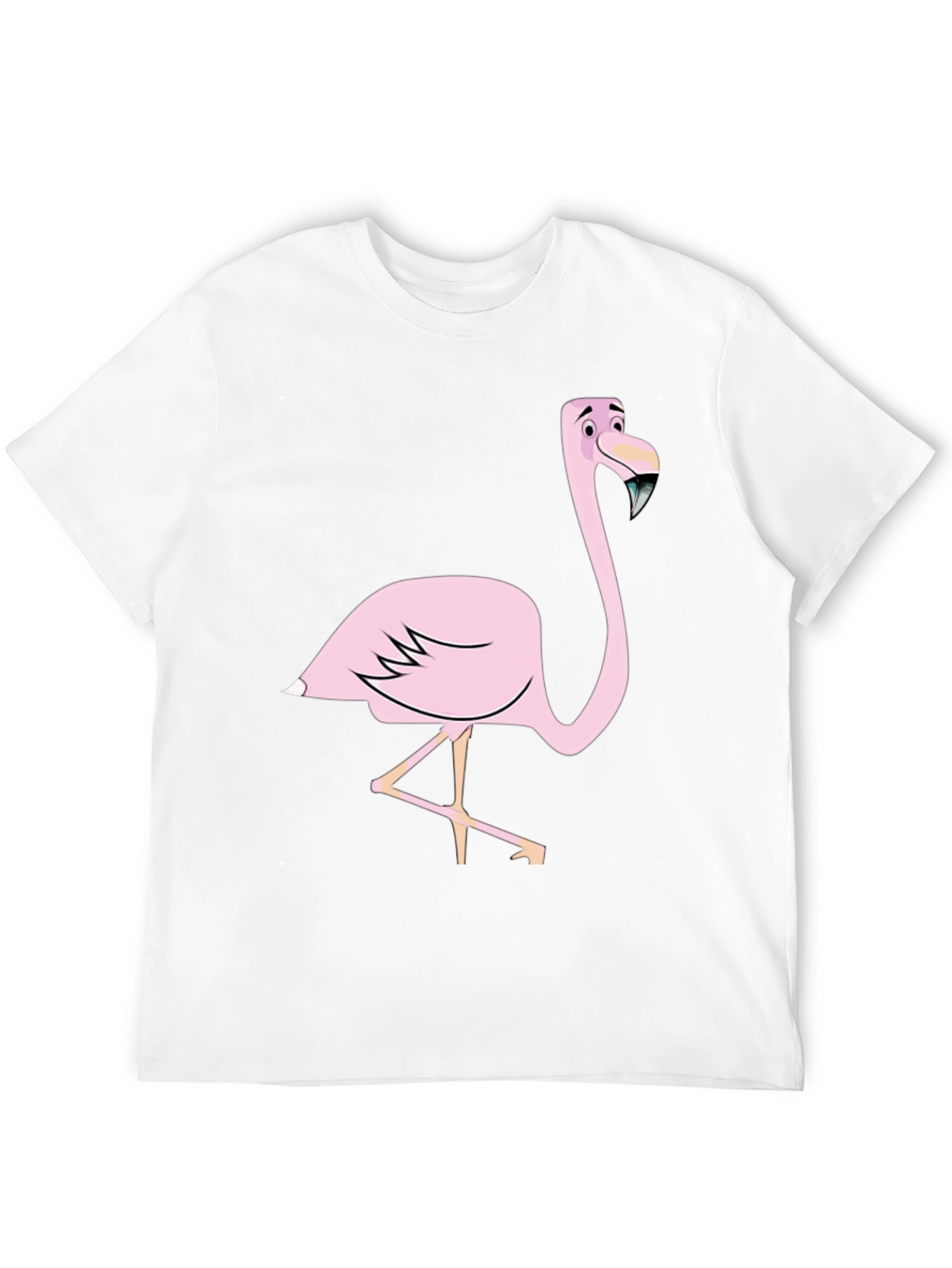 Black Fun Flamingo Graphic Tee - Black Cotton Blend Shirt view 12