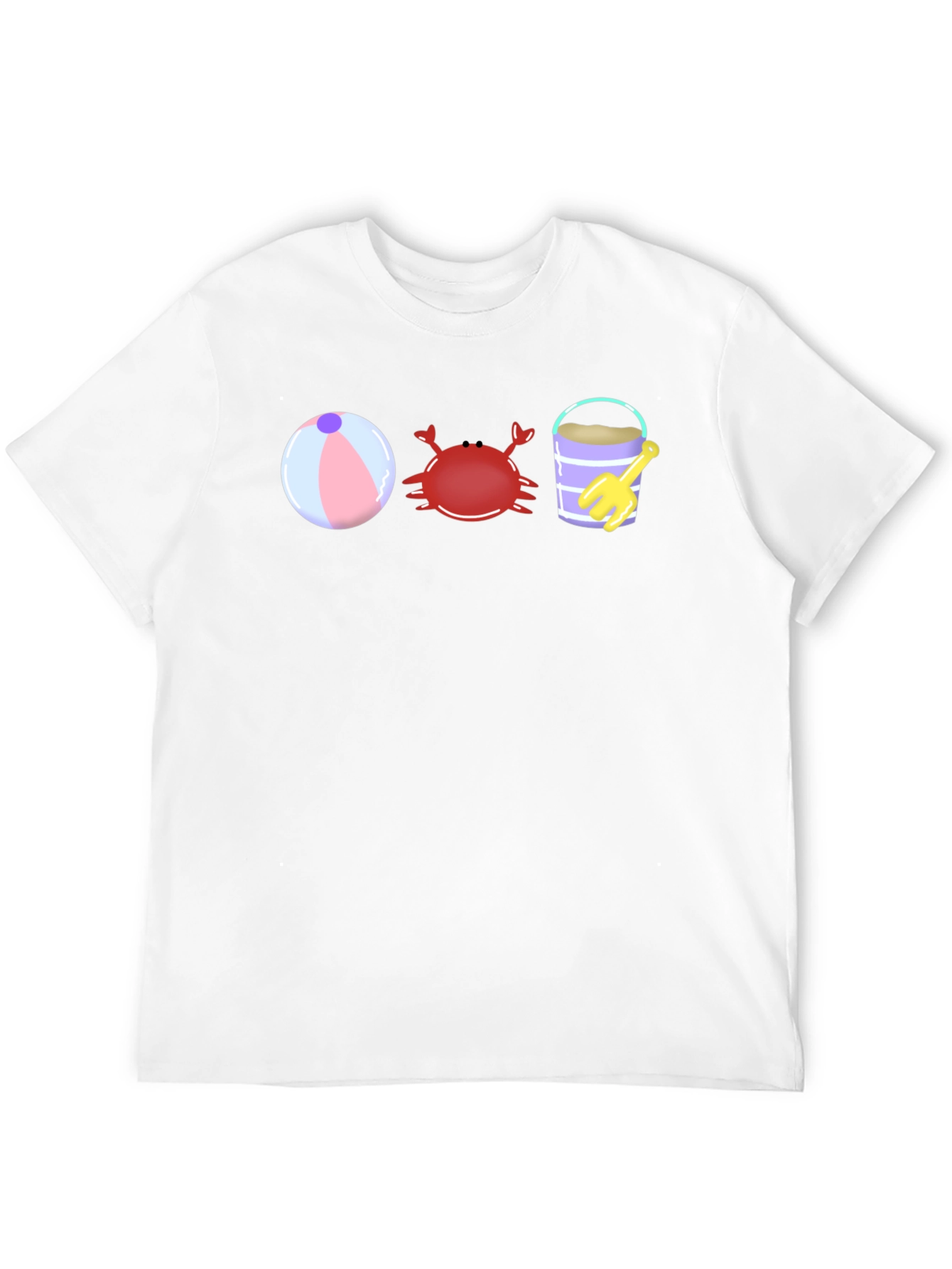 Black Beach Fun T-Shirt - Crab, Bucket, and Ball view 12