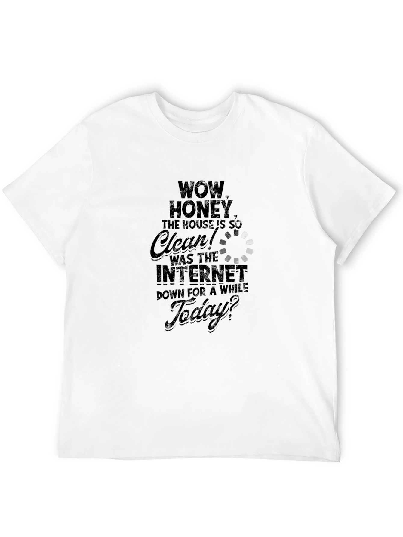 Black Funny Internet Down House Clean Men's T-Shirt view 12