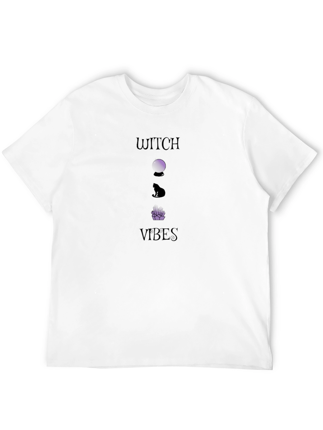 Black Witch Vibes Graphic Tee - Soft Black Cotton T-Shirt view 12