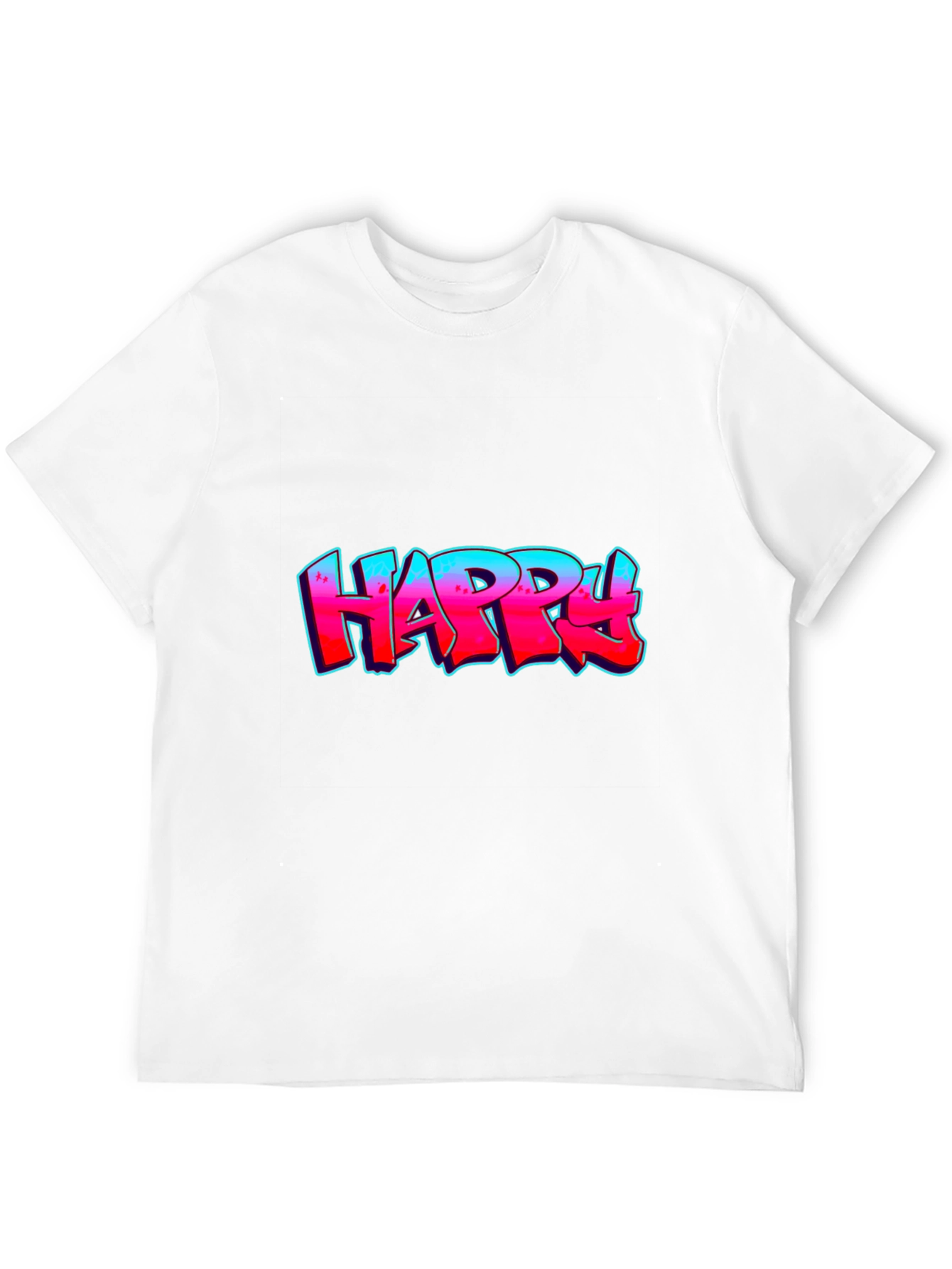 Black Happy Graffiti T-Shirt - Bold Graphic Tee view 12