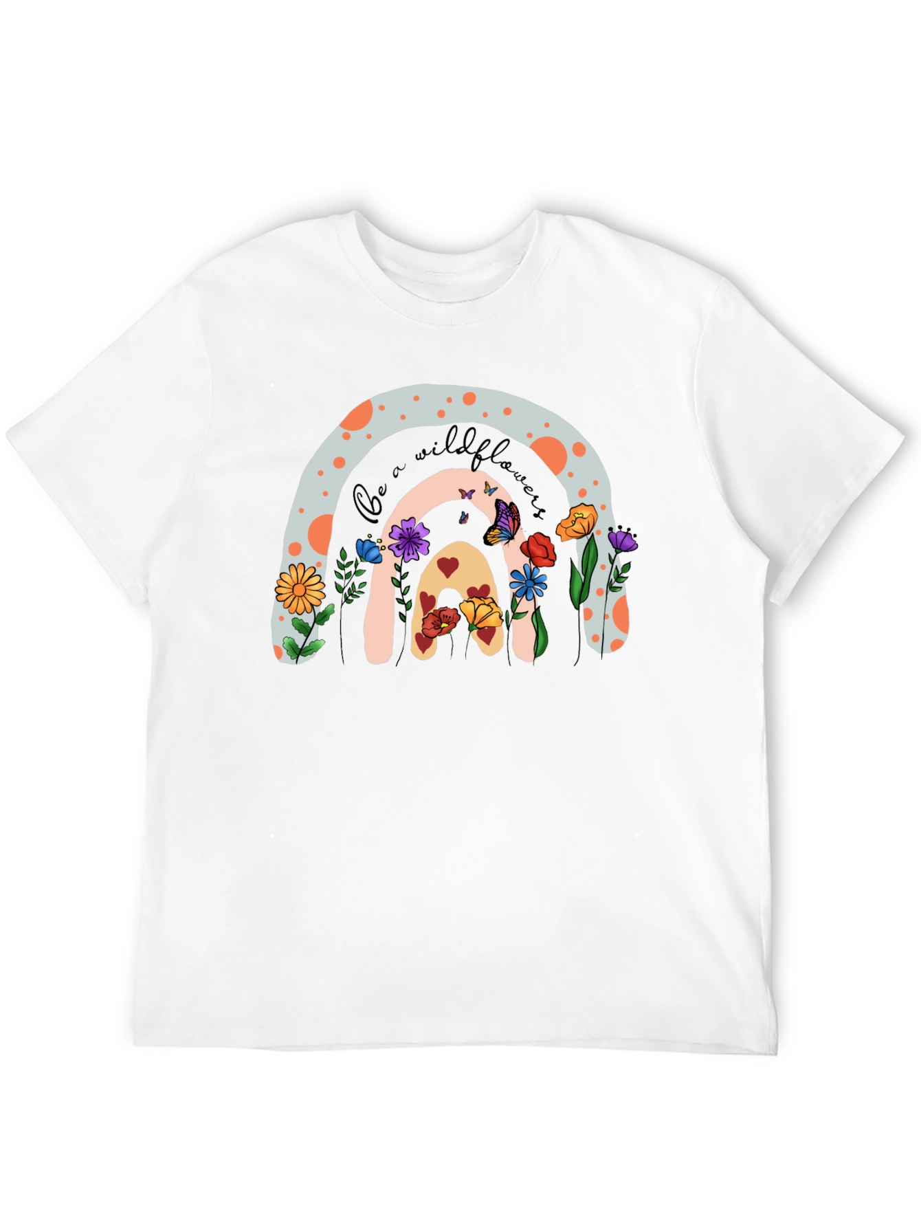 Black Wildflower Rainbow Graphic T-Shirt view 12