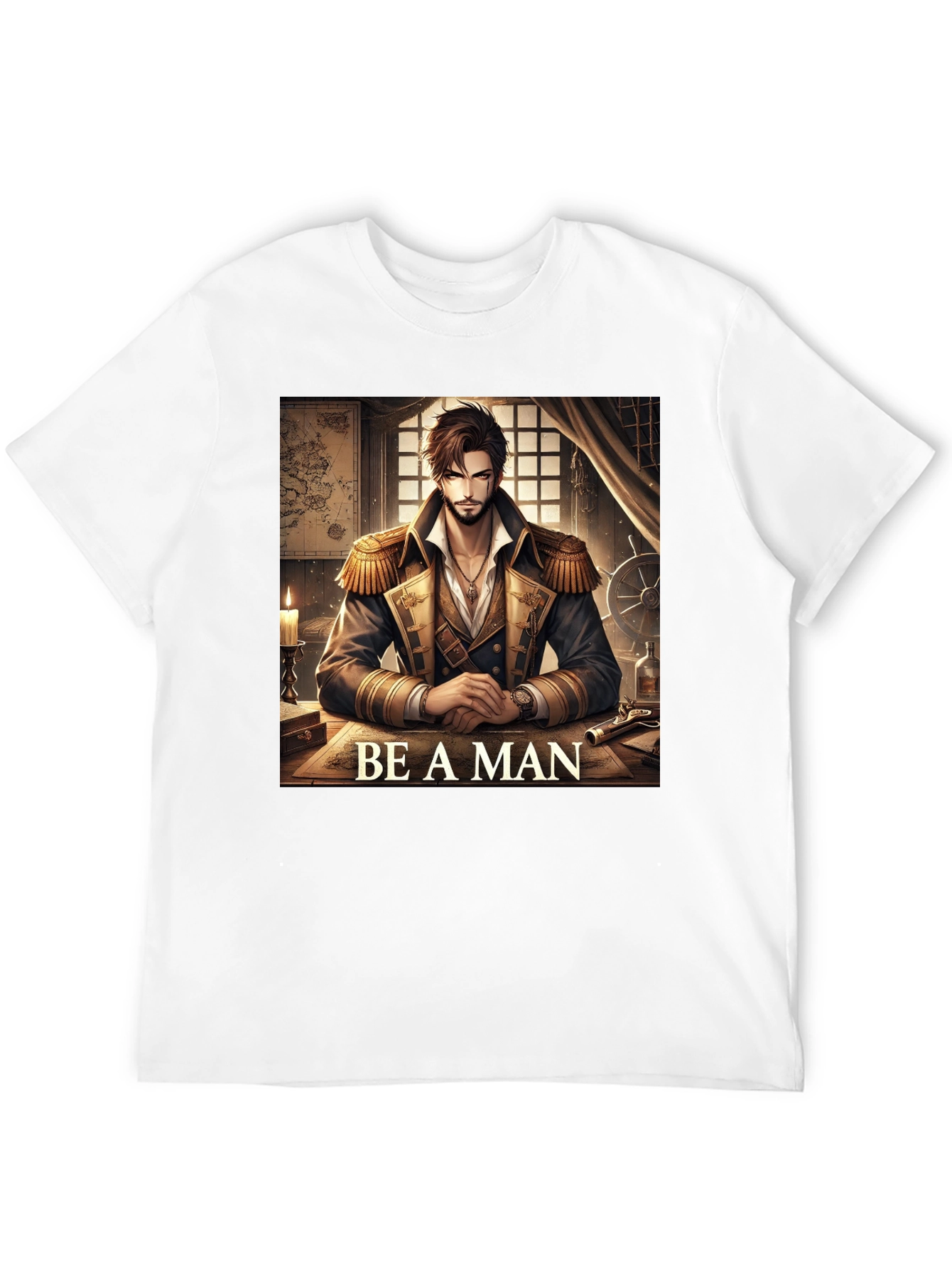 Black Be A Man Pirate Captain T-Shirt view 12