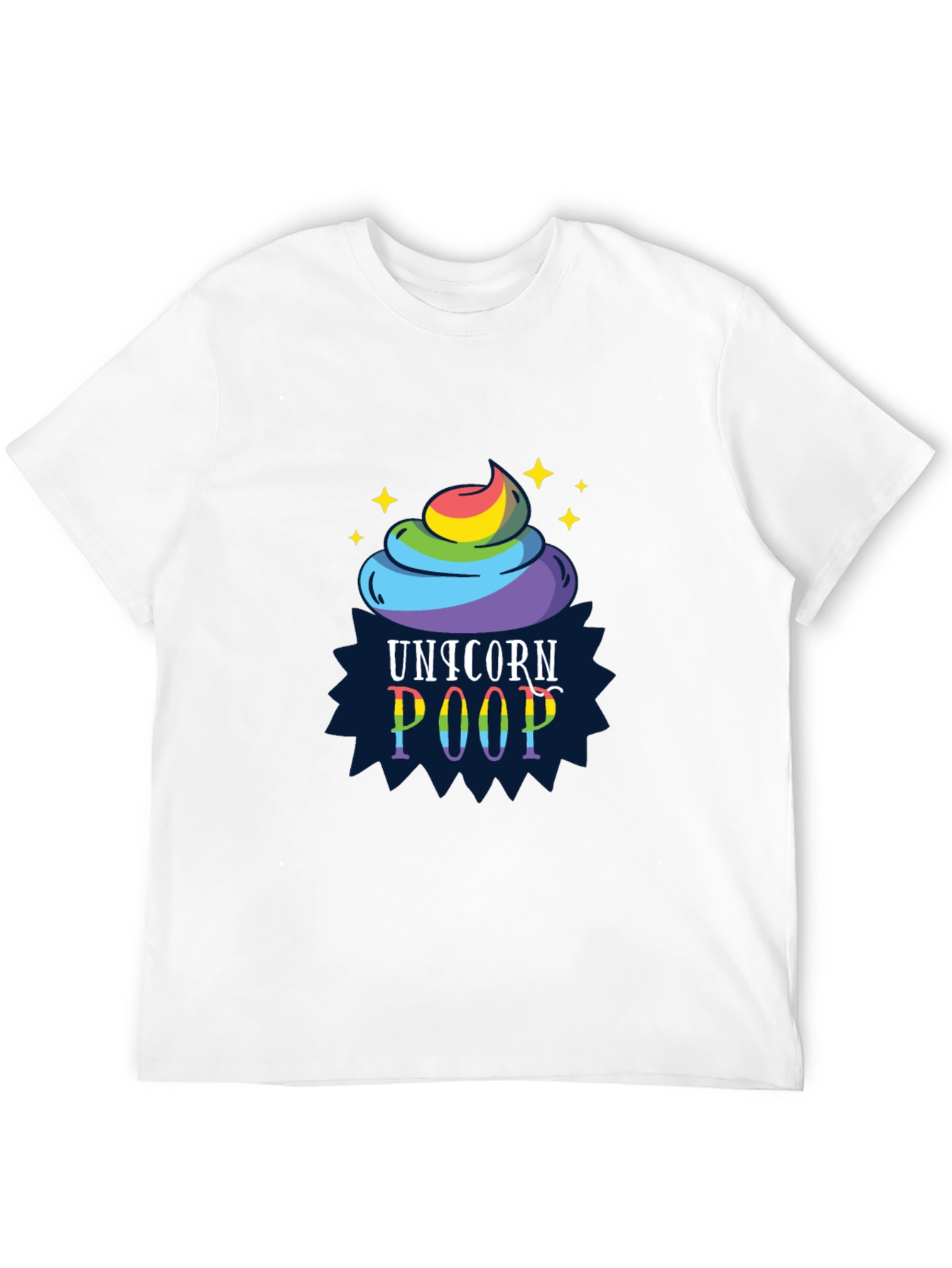 Black Unicorn Poop Graphic Tee - Funny Rainbow Shirt view 12