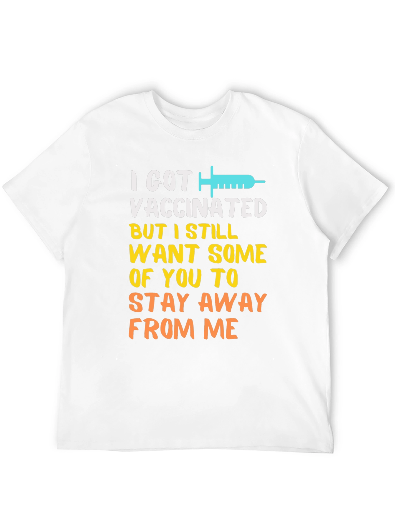 Black I Got Vaccinated Funny Graphic T-Shirt view 12