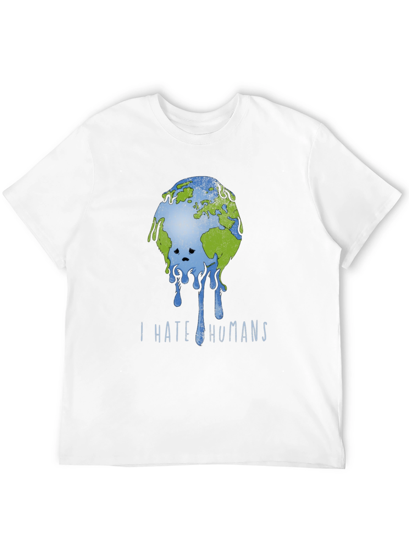 Black I Hate Humans Earth Graphic T-Shirt view 12