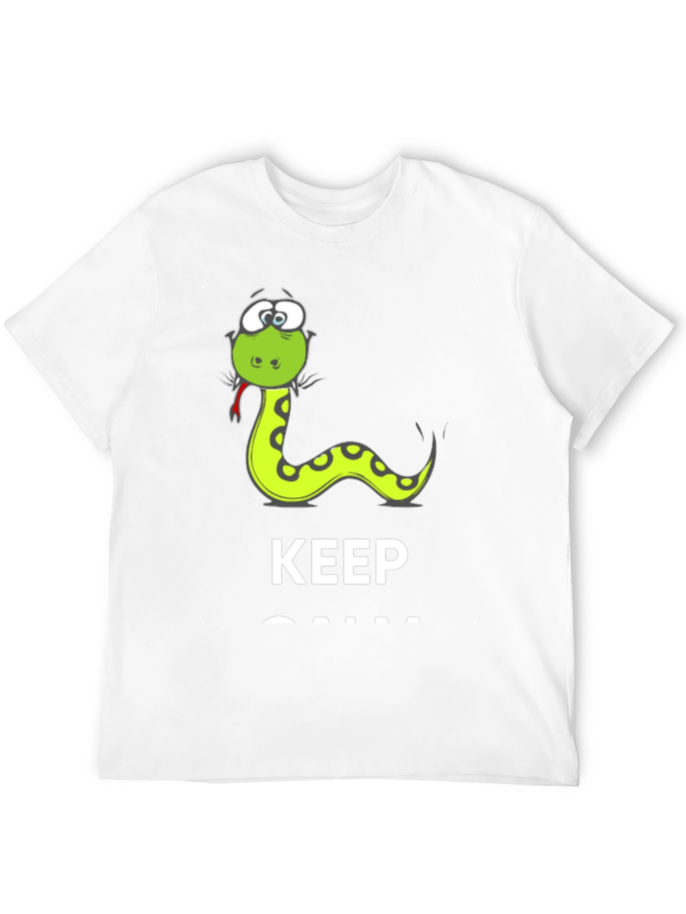 Black Funny Snake Keep Calm Men's T-Shirt view 12