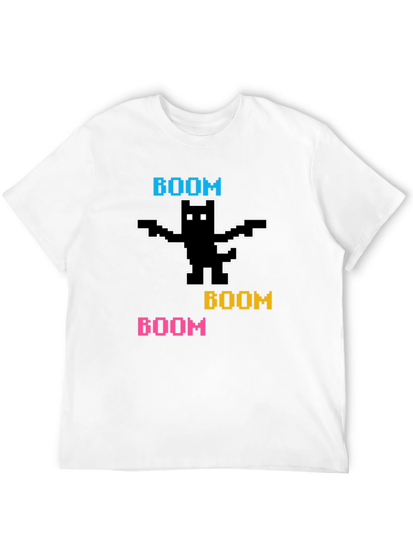 Black Pixelated BOOM Cat T-Shirt view 12