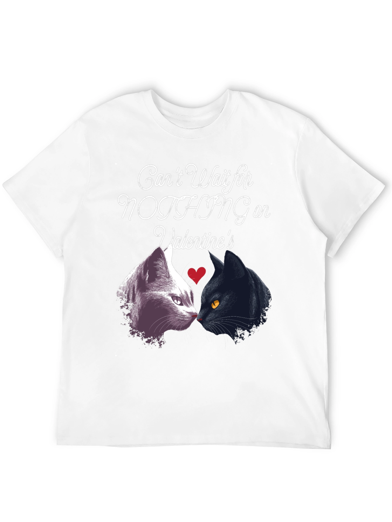 Black Valentine's Cats T-Shirt: Can't Wait for Nothing! view 12