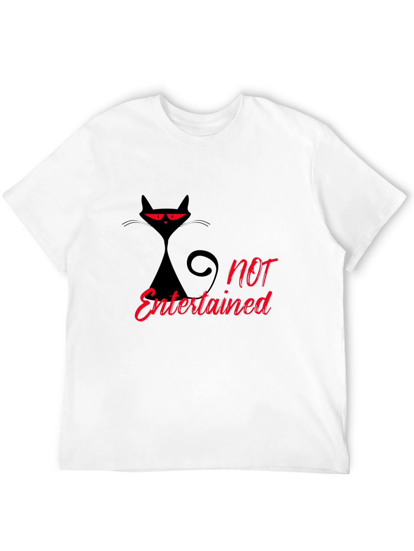 Black Not Entertained Black Cat Graphic T-Shirt view 12