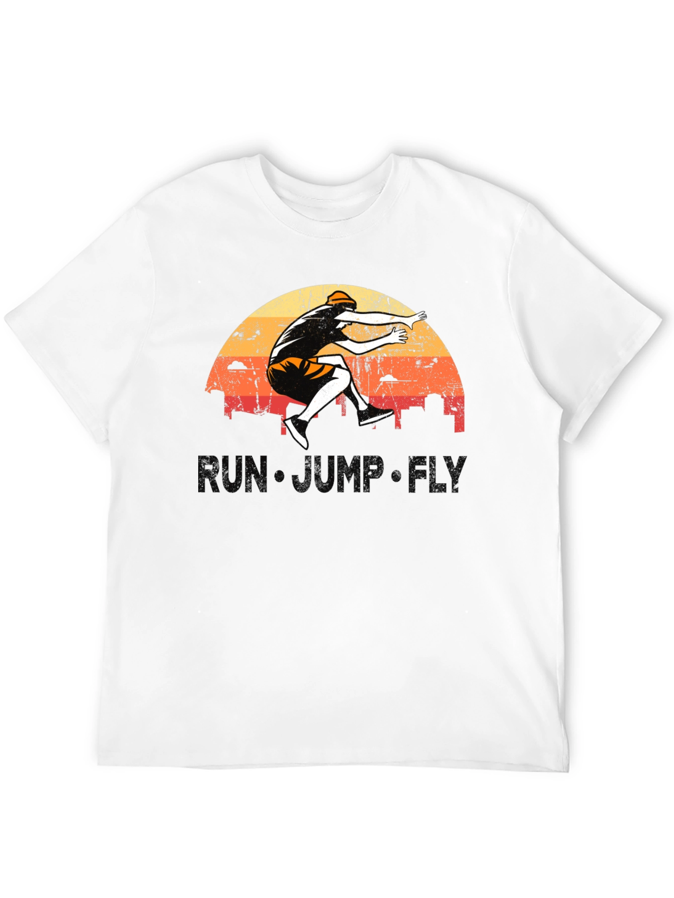 Black Run Jump Fly Graphic Tee - Retro Style view 12