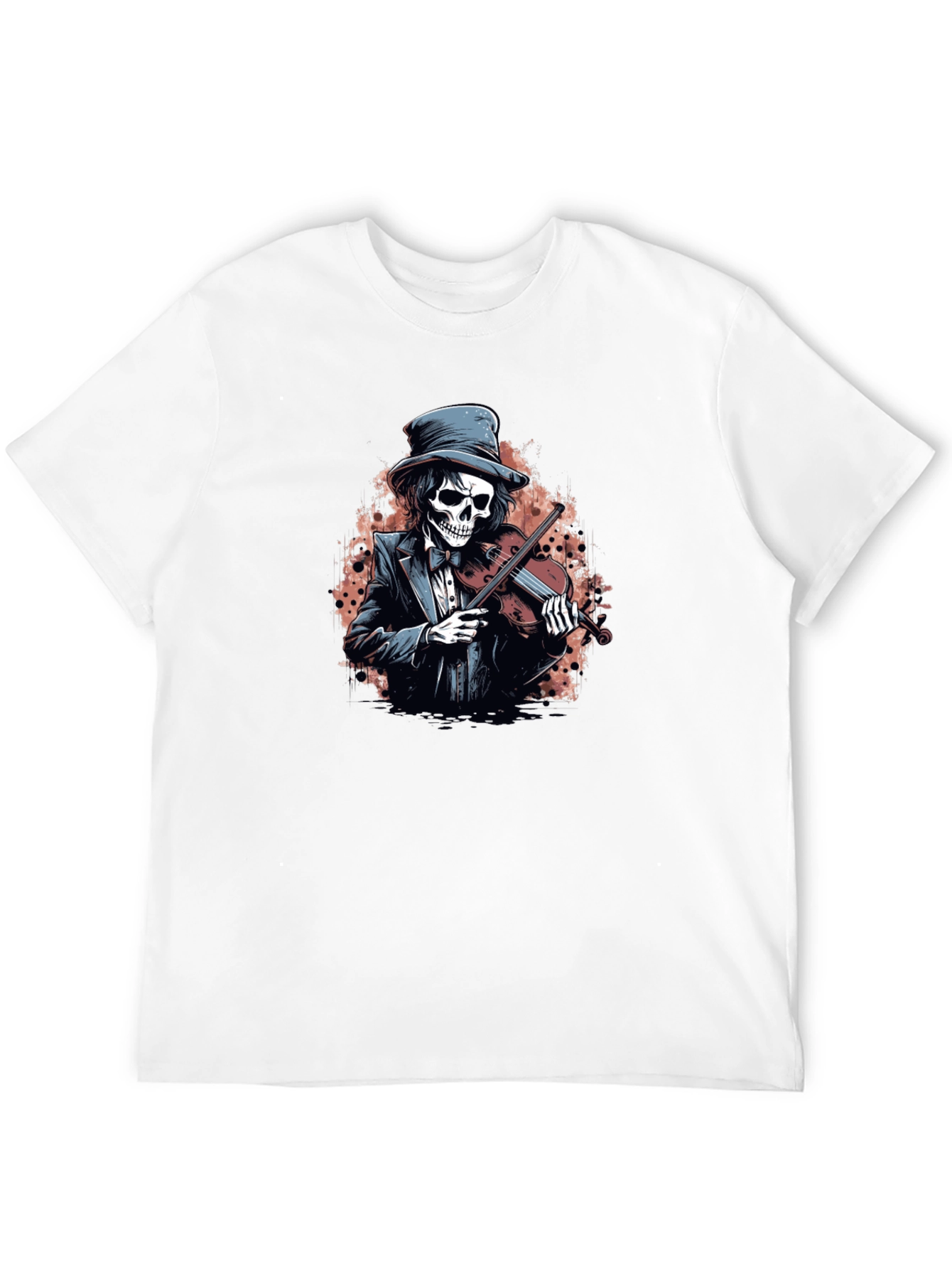 Black Skeleton Violinist Graphic Tee - Black view 12
