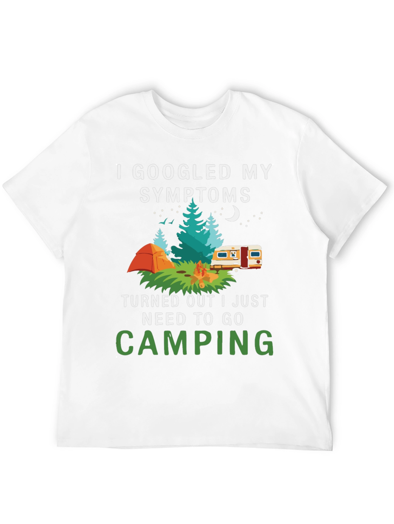 Black Camping Symptoms T-Shirt - Funny Outdoor Apparel view 12