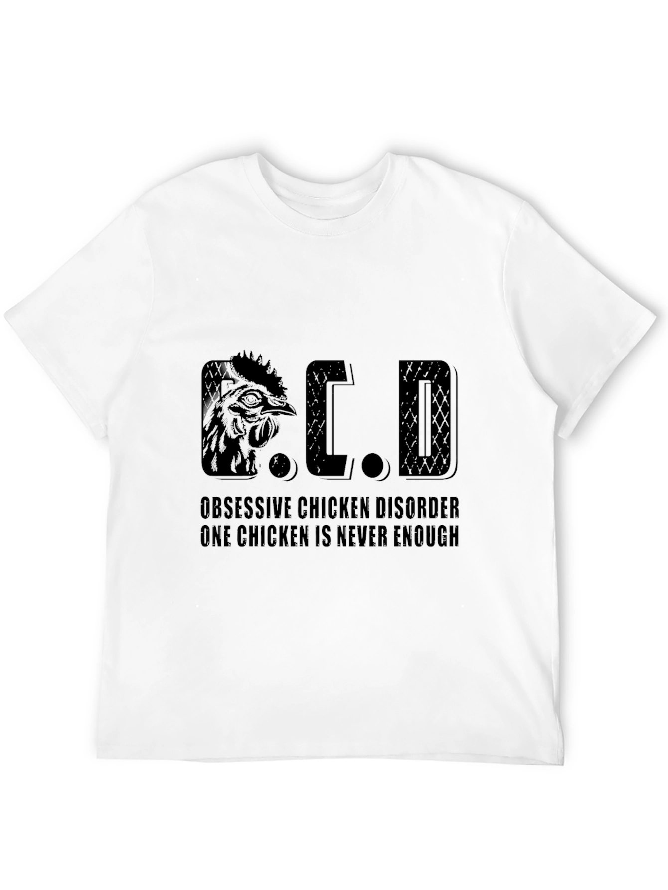 Black Obsessive Chicken Disorder T-Shirt - Funny Chicken Lover Tee view 12