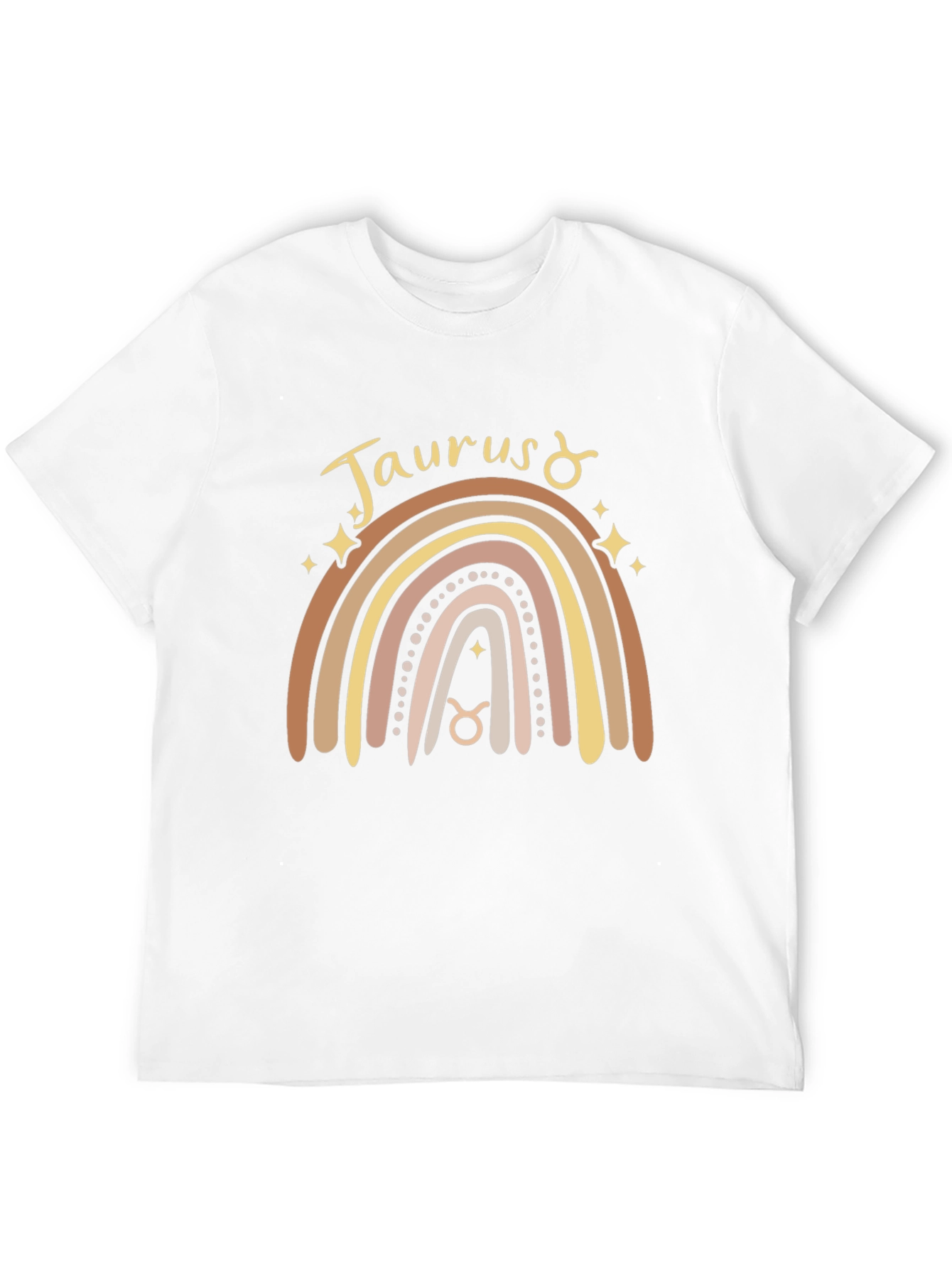 Black Taurus Zodiac Rainbow Graphic T-Shirt view 12