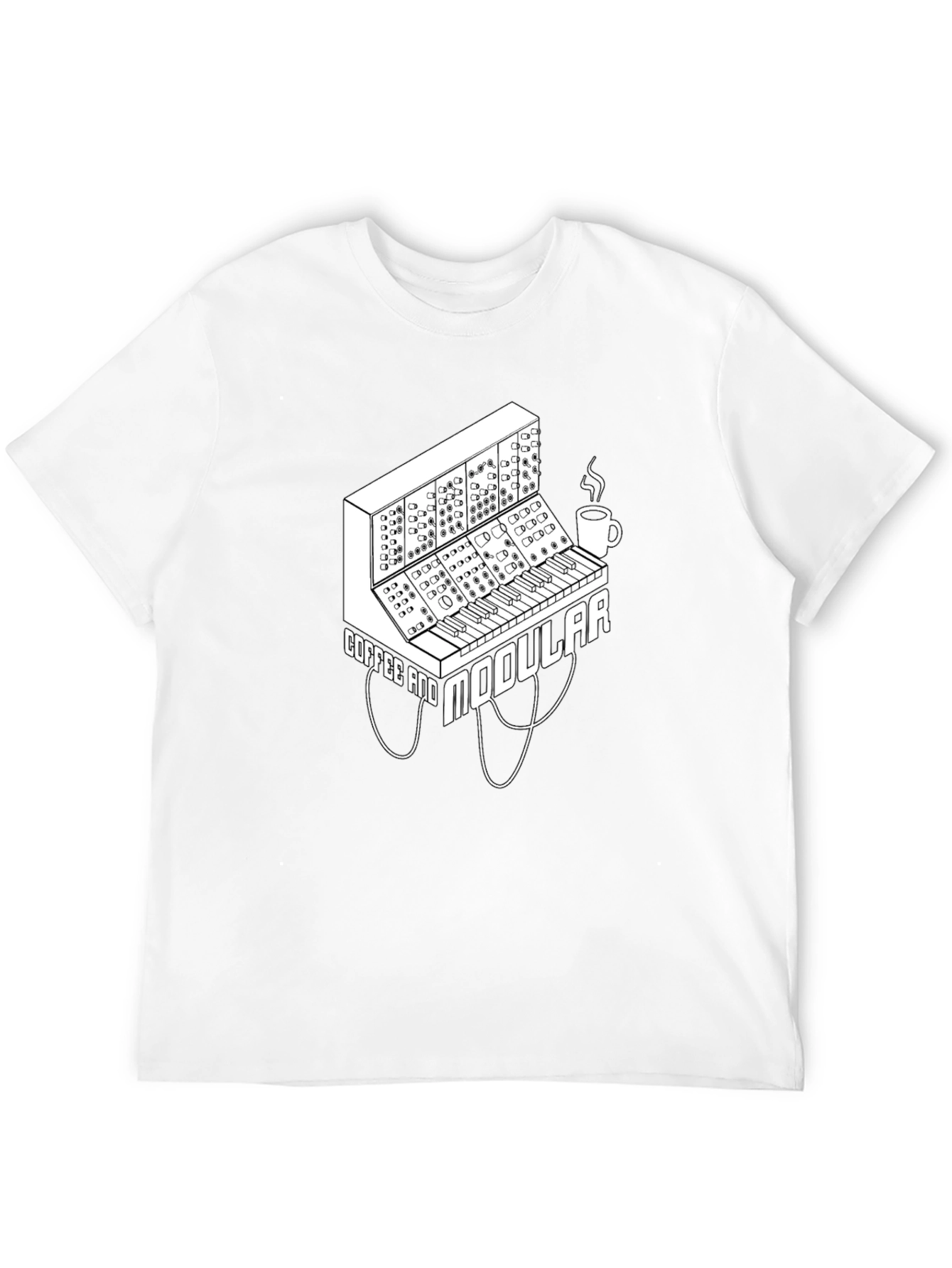 Black Coffee and Modular Synthesizer Black T-Shirt view 12