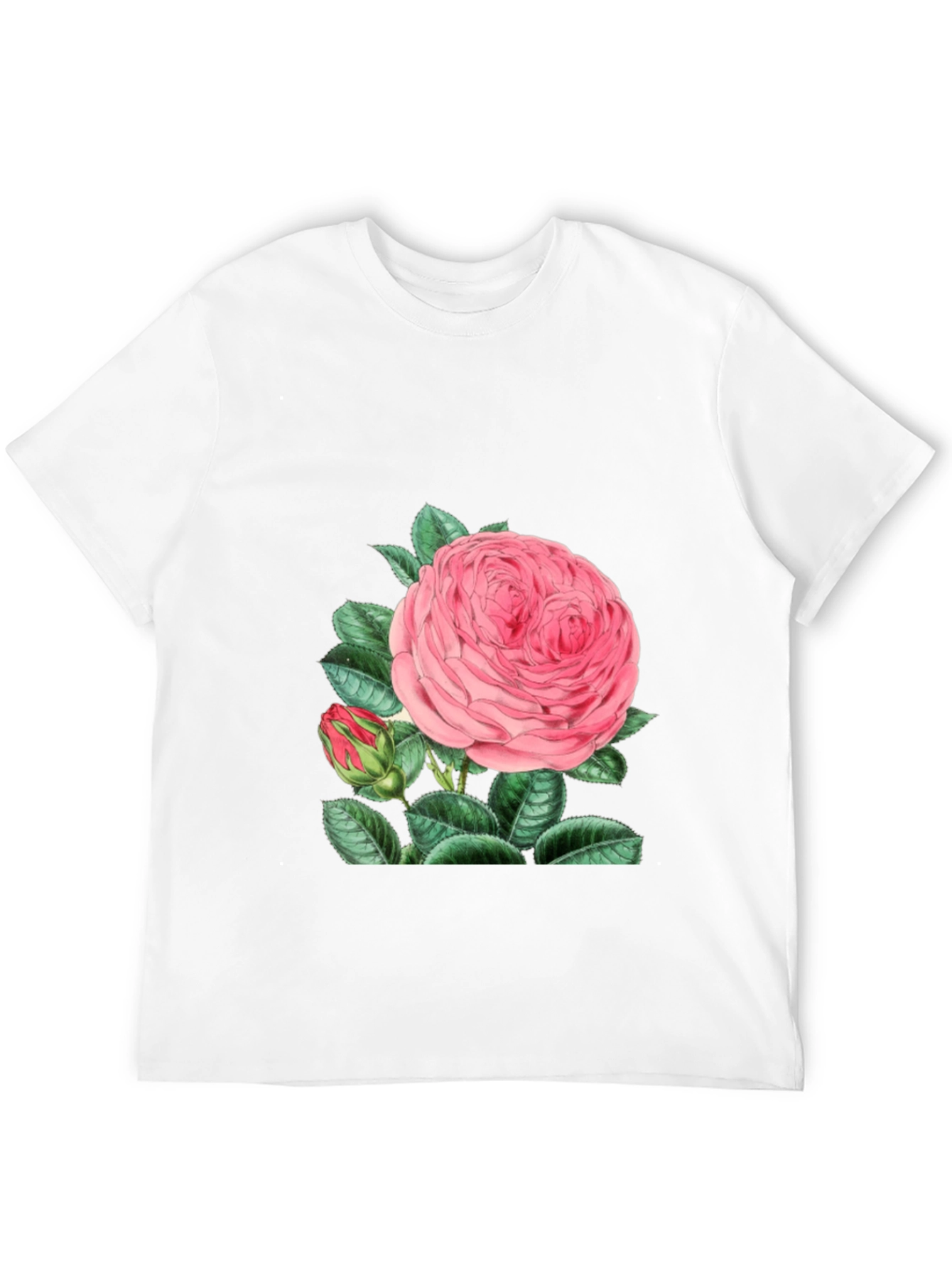 Black Black T-Shirt with Pink Rose Graphic view 12
