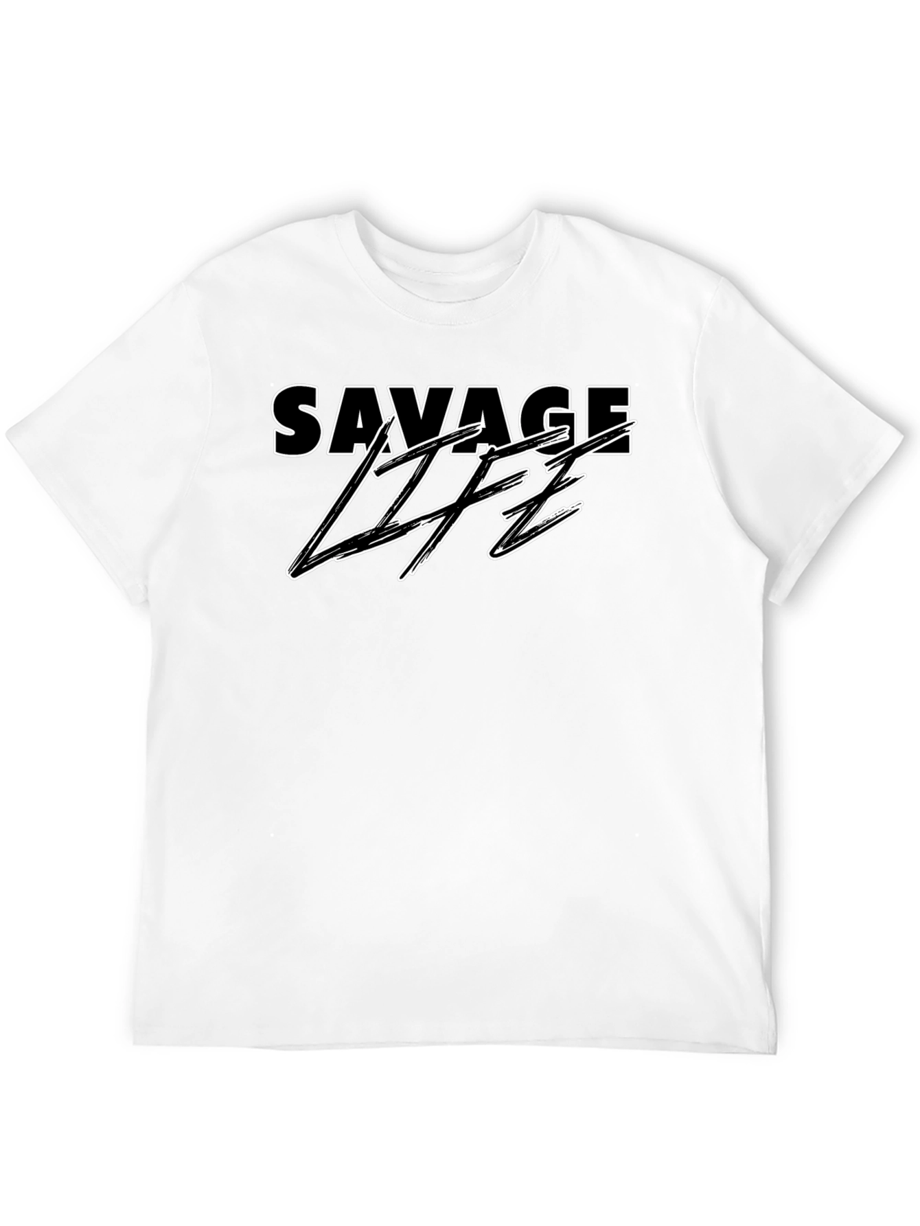 Black Savage Life Black Graphic T-Shirt view 12
