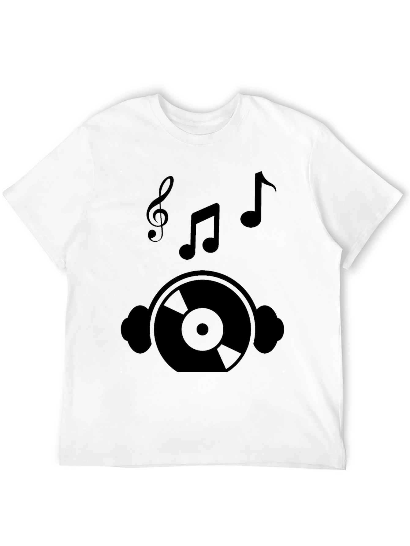 Black Music Lover Graphic Tee - Vinyl Record & Notes Design view 12