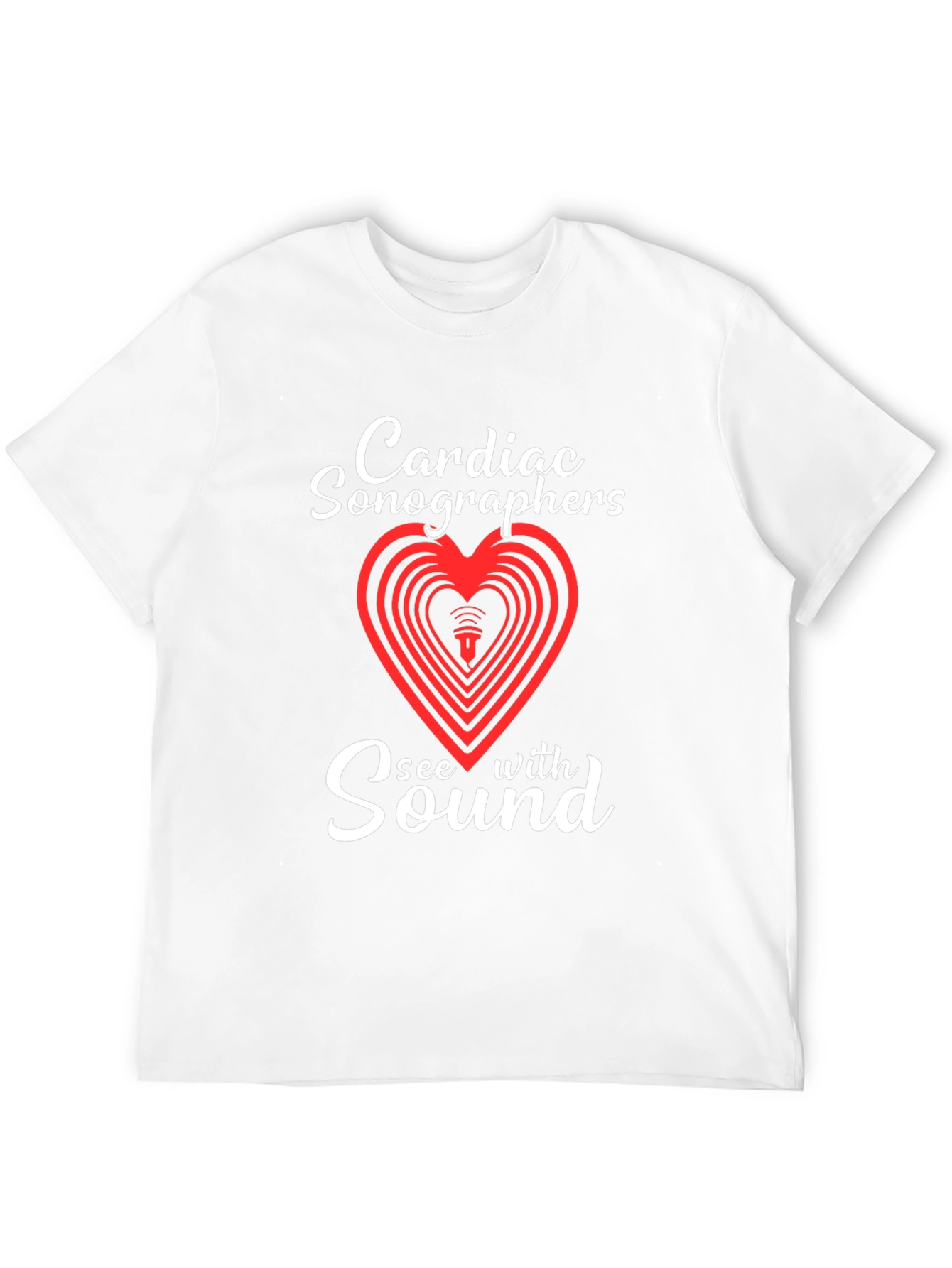 Black Cardiac Sonographer See With Sound T-Shirt view 12