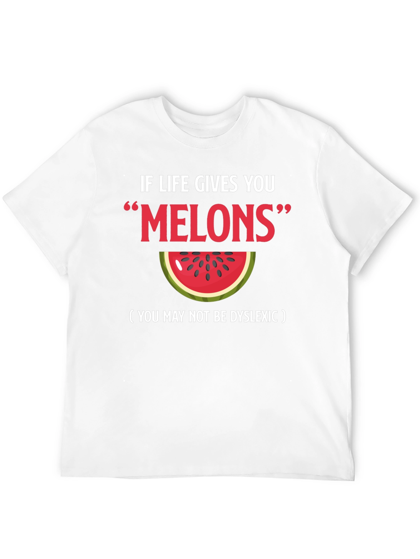 Funny "Melons" Dyslexia Watermelon Graphic Tee - 12