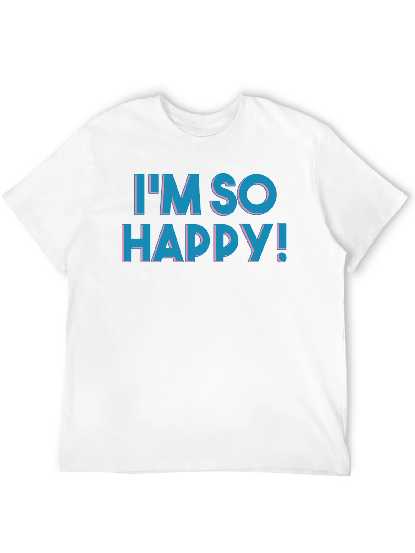 Black I'm So Happy! Graphic Print T-Shirt - Black view 12