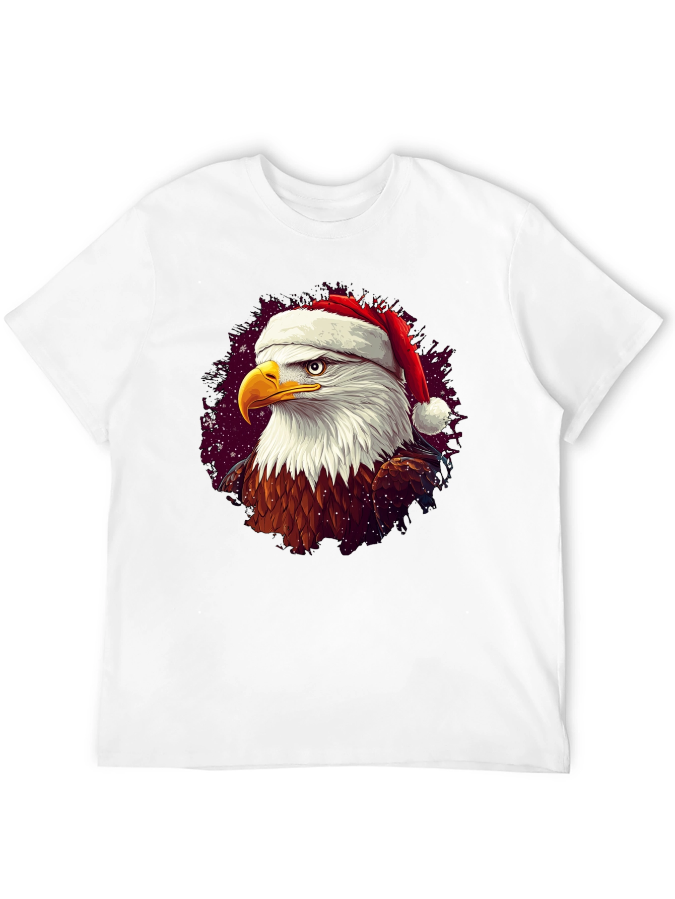Black Festive Eagle T-Shirt: Christmas Holiday Apparel view 12