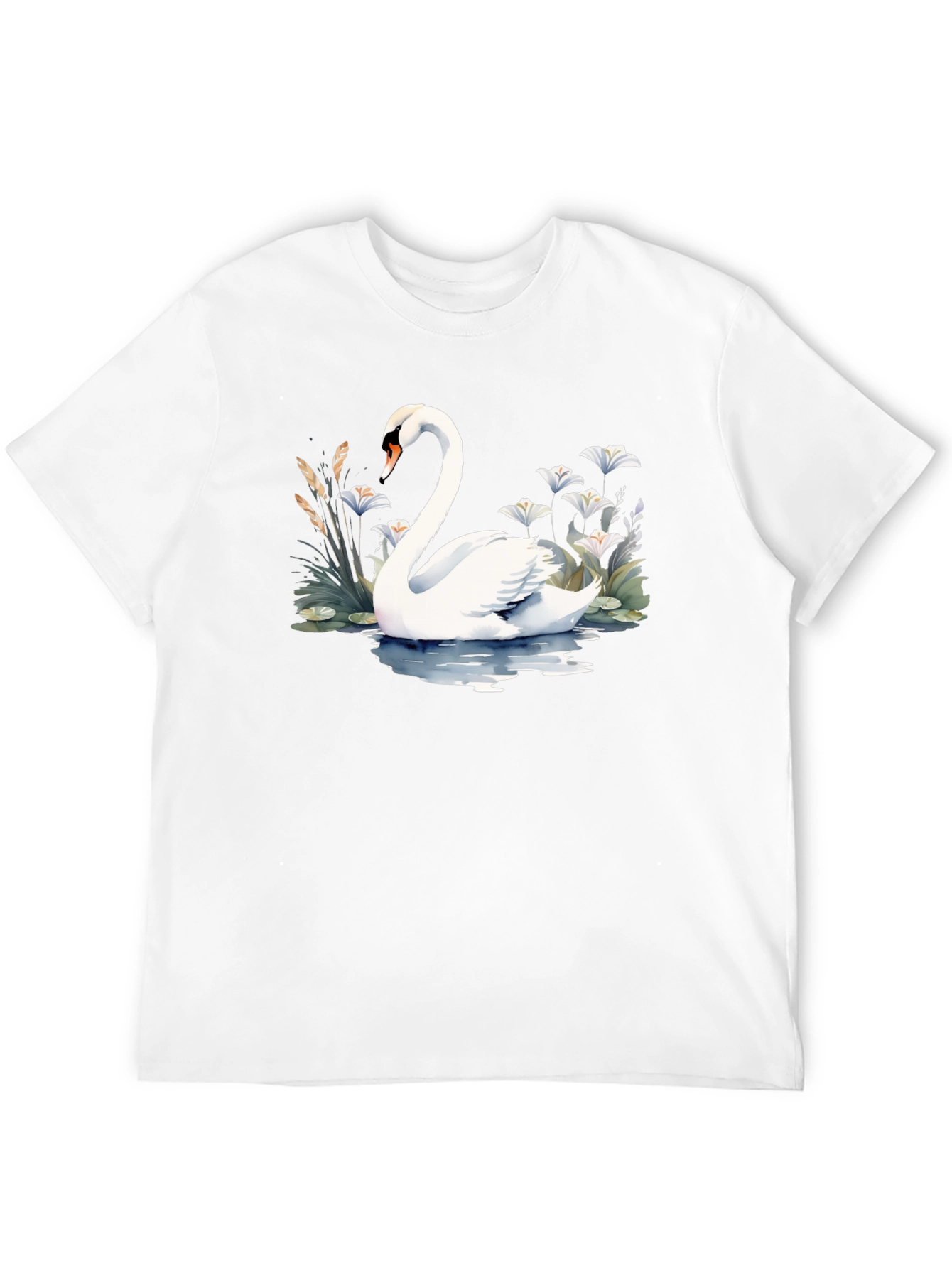 Black Elegant Swan Graphic Tee - Black view 12