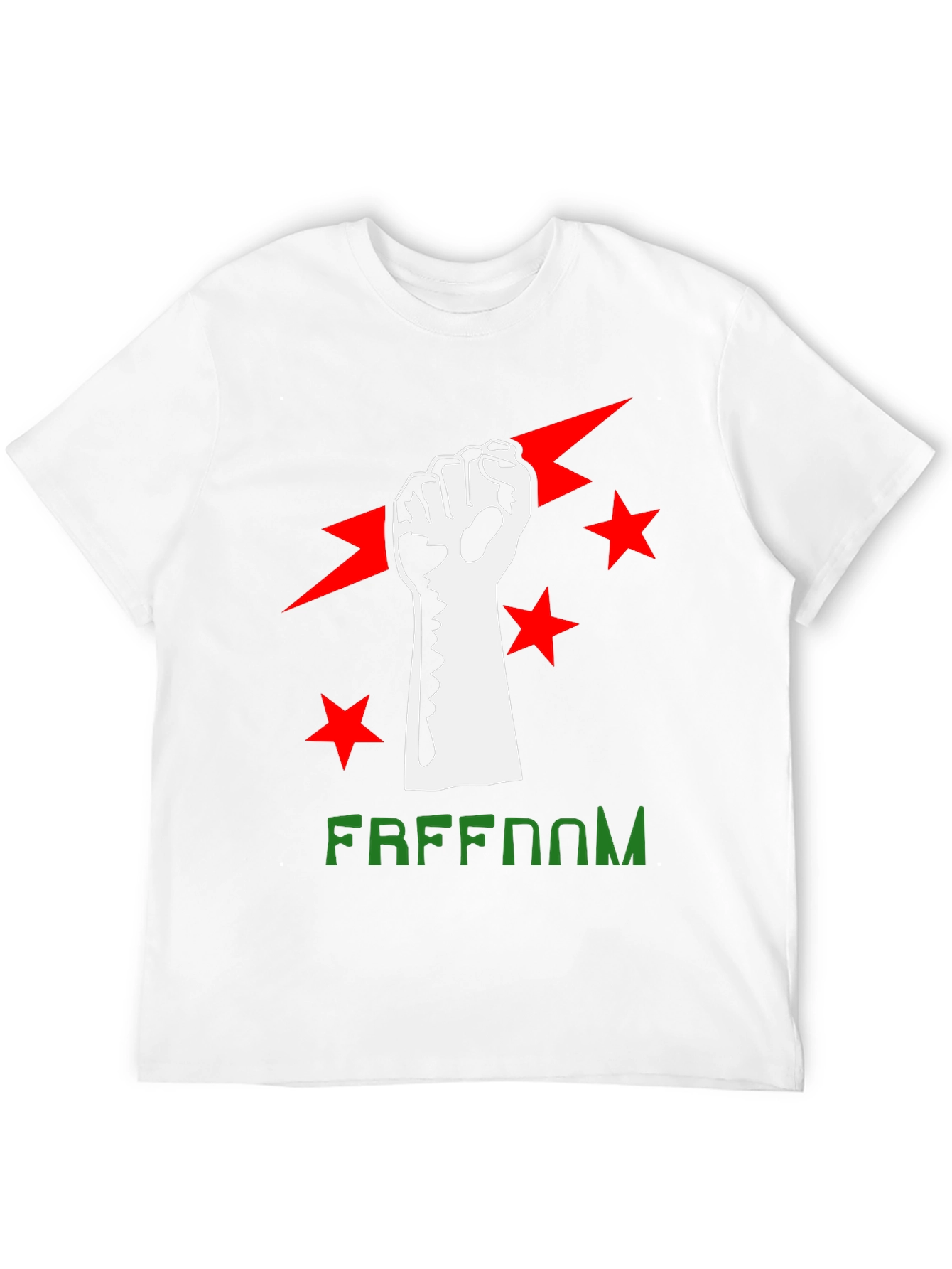 Black Freedom Fist Graphic Tee - Black Cotton Blend view 12