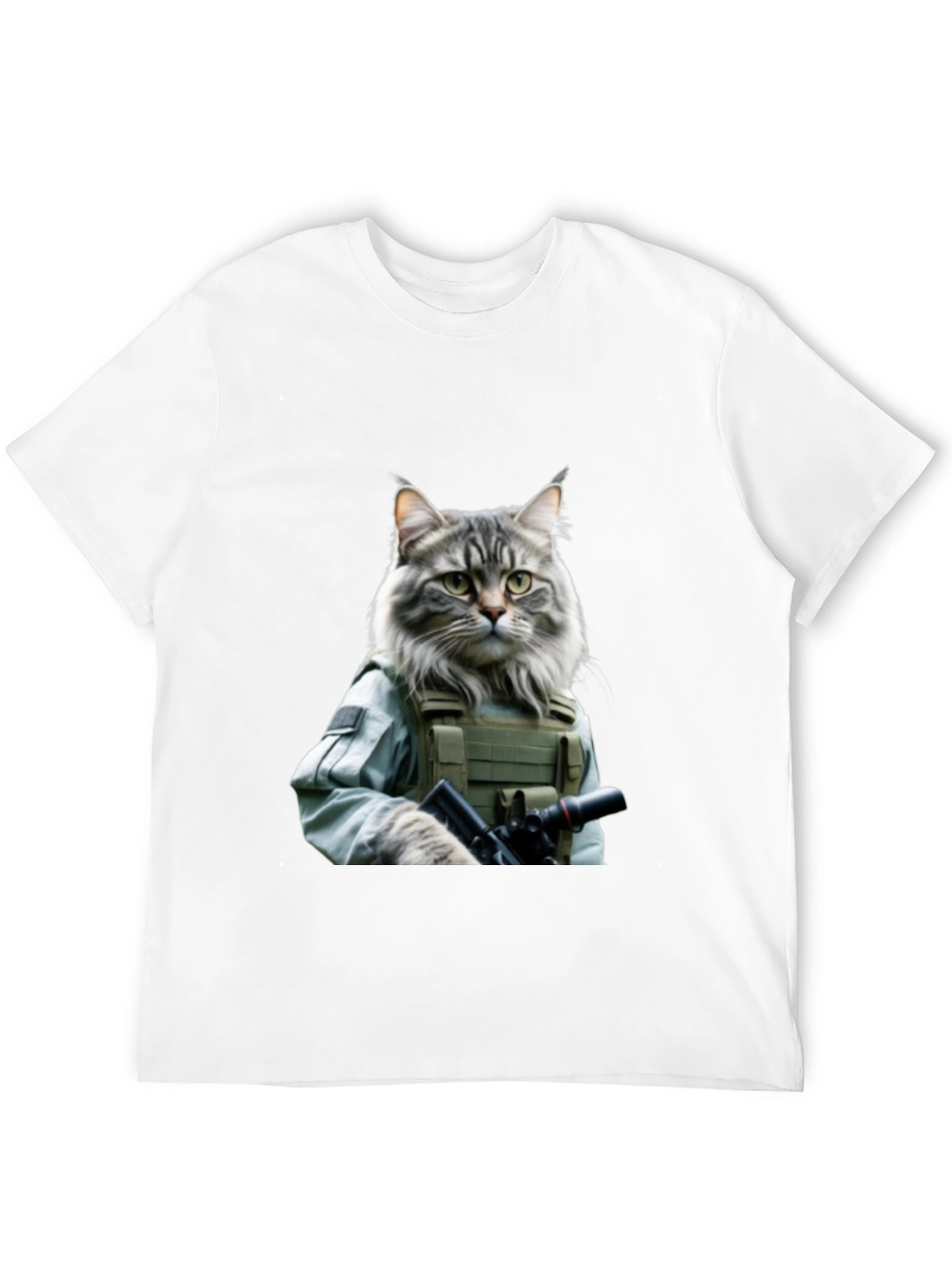 Black Tactical Cat T-Shirt - Military Style view 12