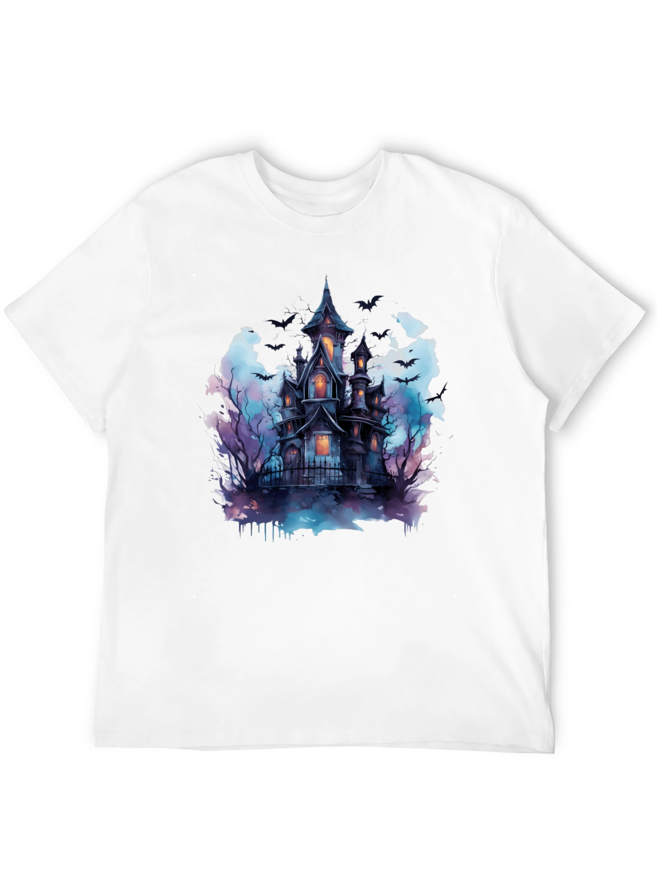 Spooky Haunted House Graphic Tee - Halloween Shirt - 12
