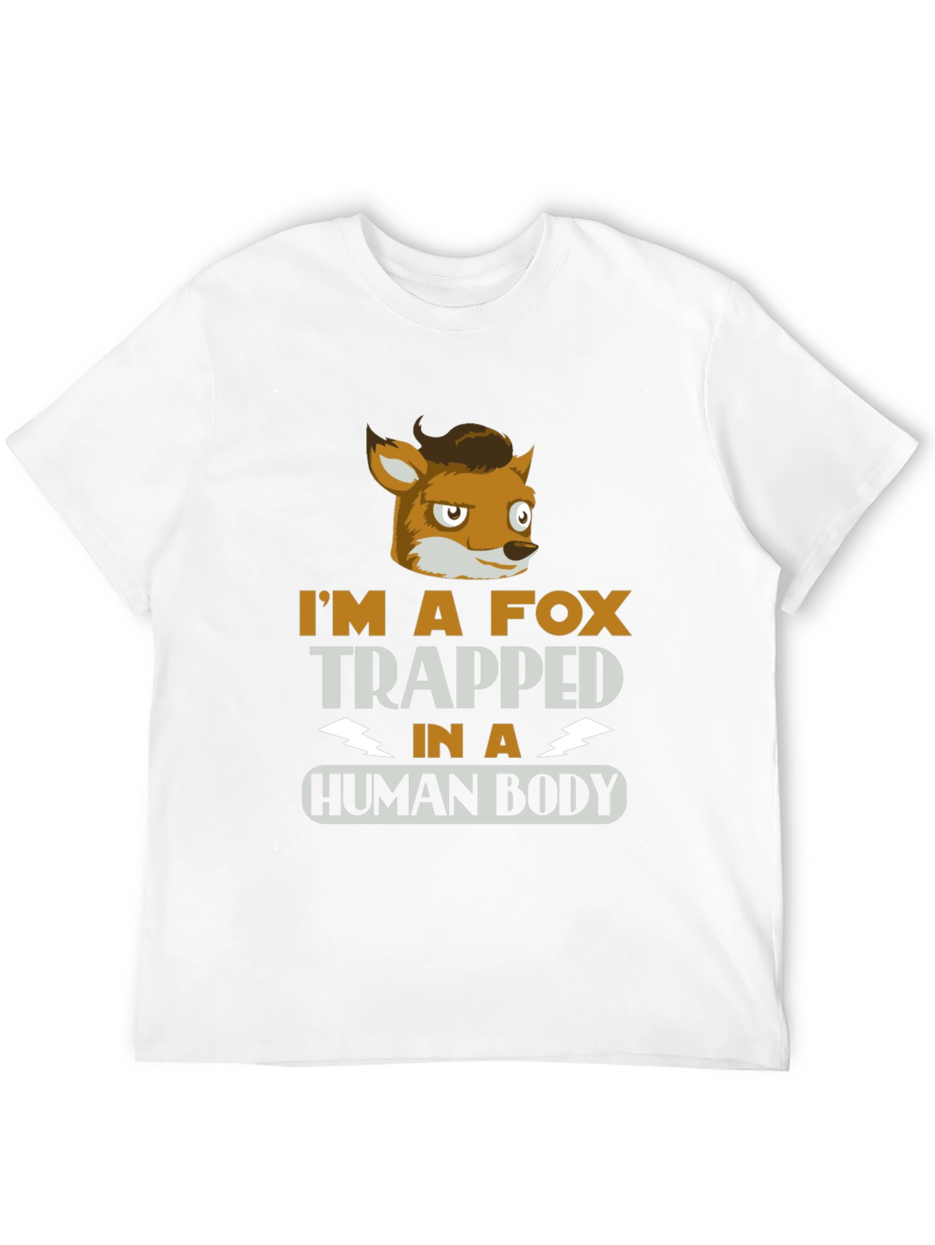 Black I'm A Fox Trapped in a Human Body T-Shirt view 12