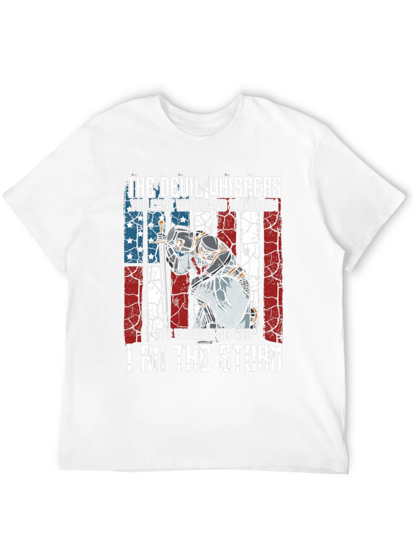 Black Warrior Storm T-Shirt - Patriotic Knight Design view 12