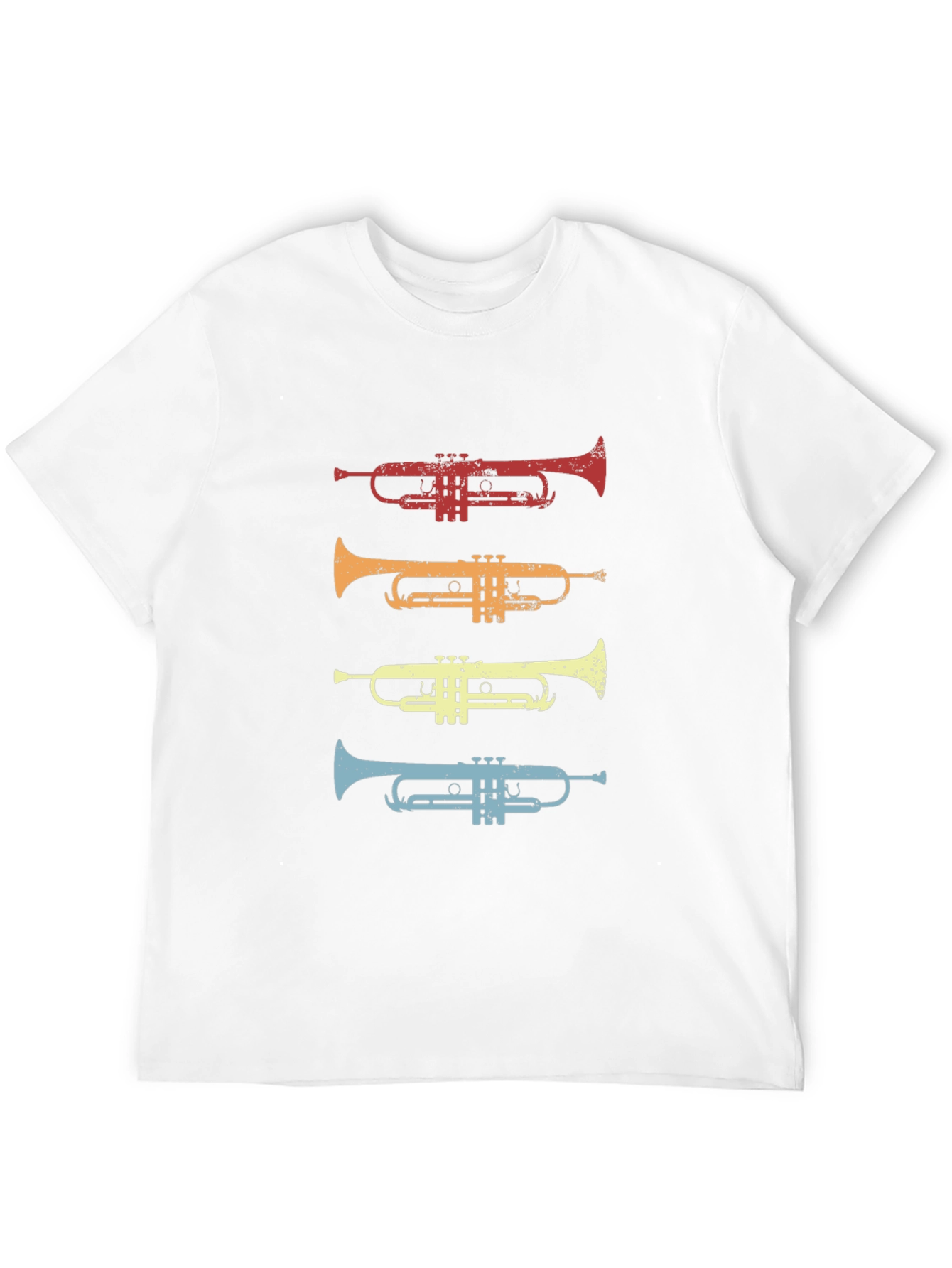 Black Retro Trumpet T-Shirt - Vintage Musical Instrument Tee view 12