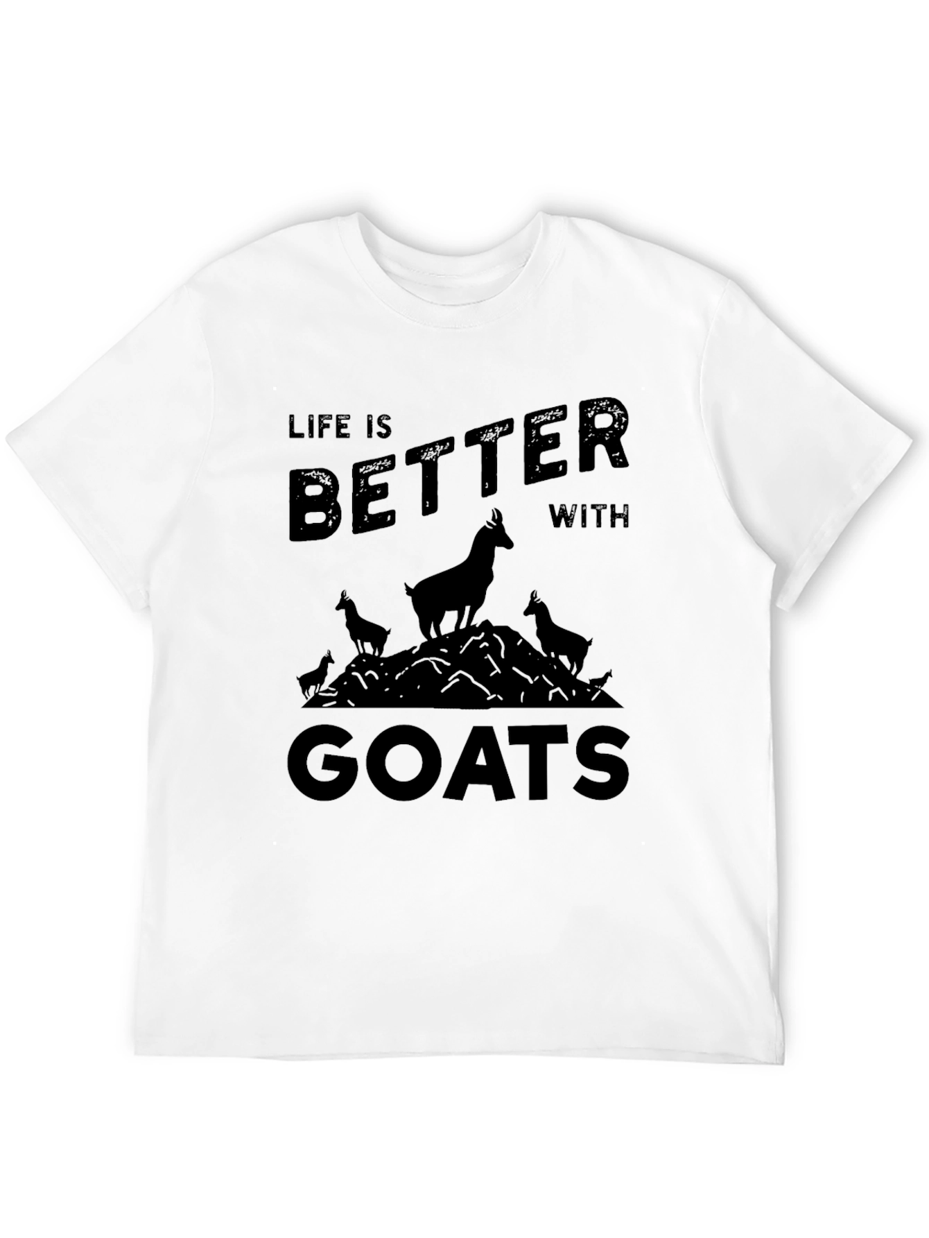 Black Life is Better with Goats Black T-Shirt view 12