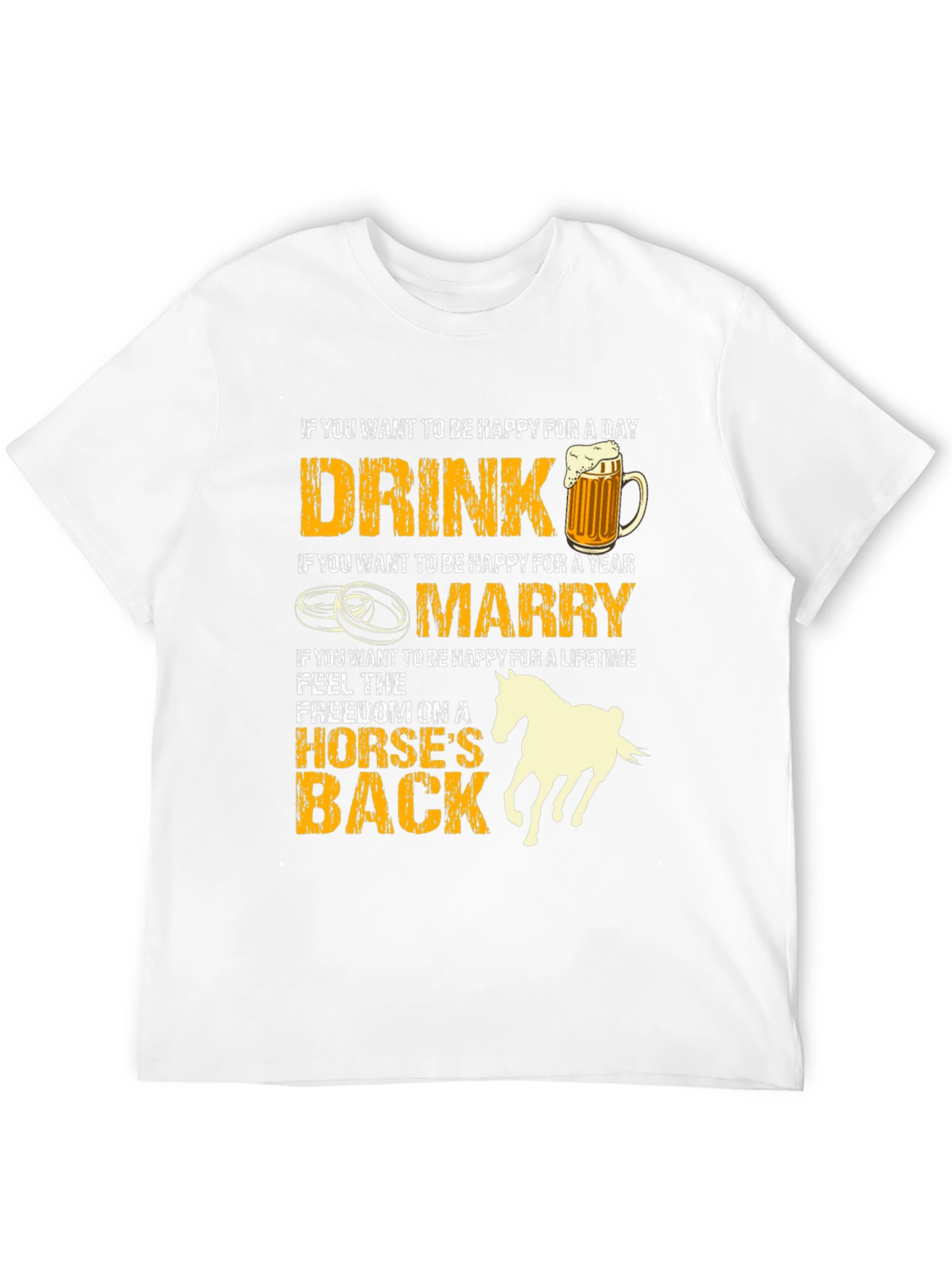 Black Drink Marry Horse T-Shirt: Happiness Guide view 12