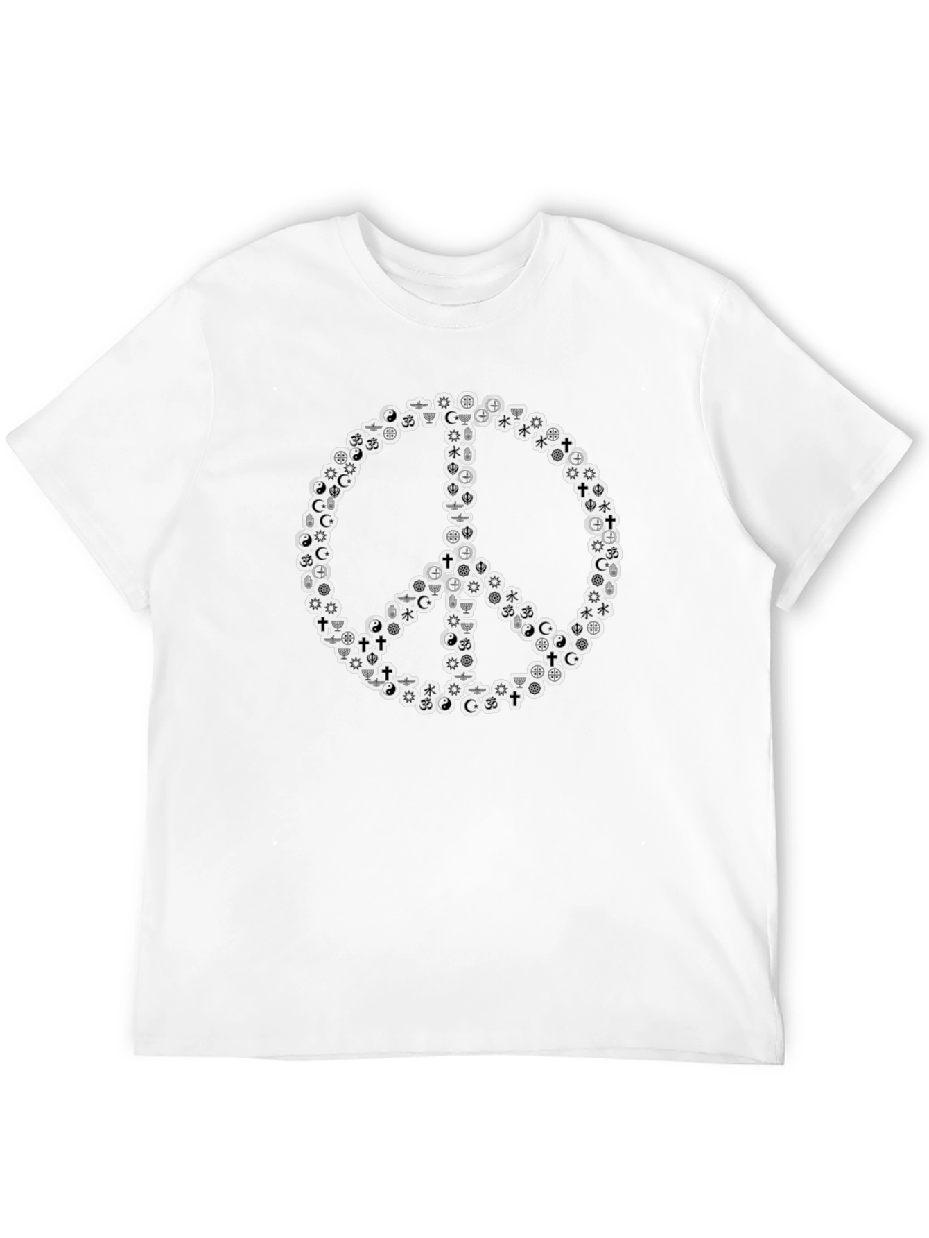 Black Peace Sign Symbol T-Shirt view 12