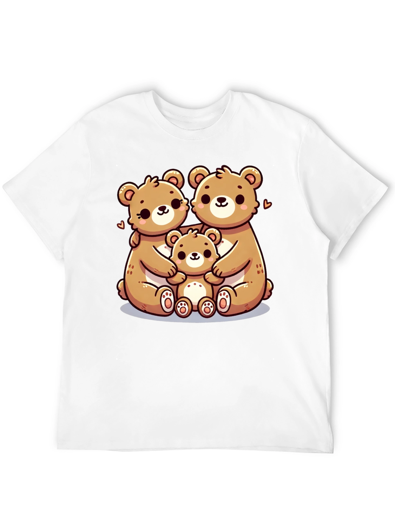 Black Cute Bear Family Graphic Tee - Black view 12