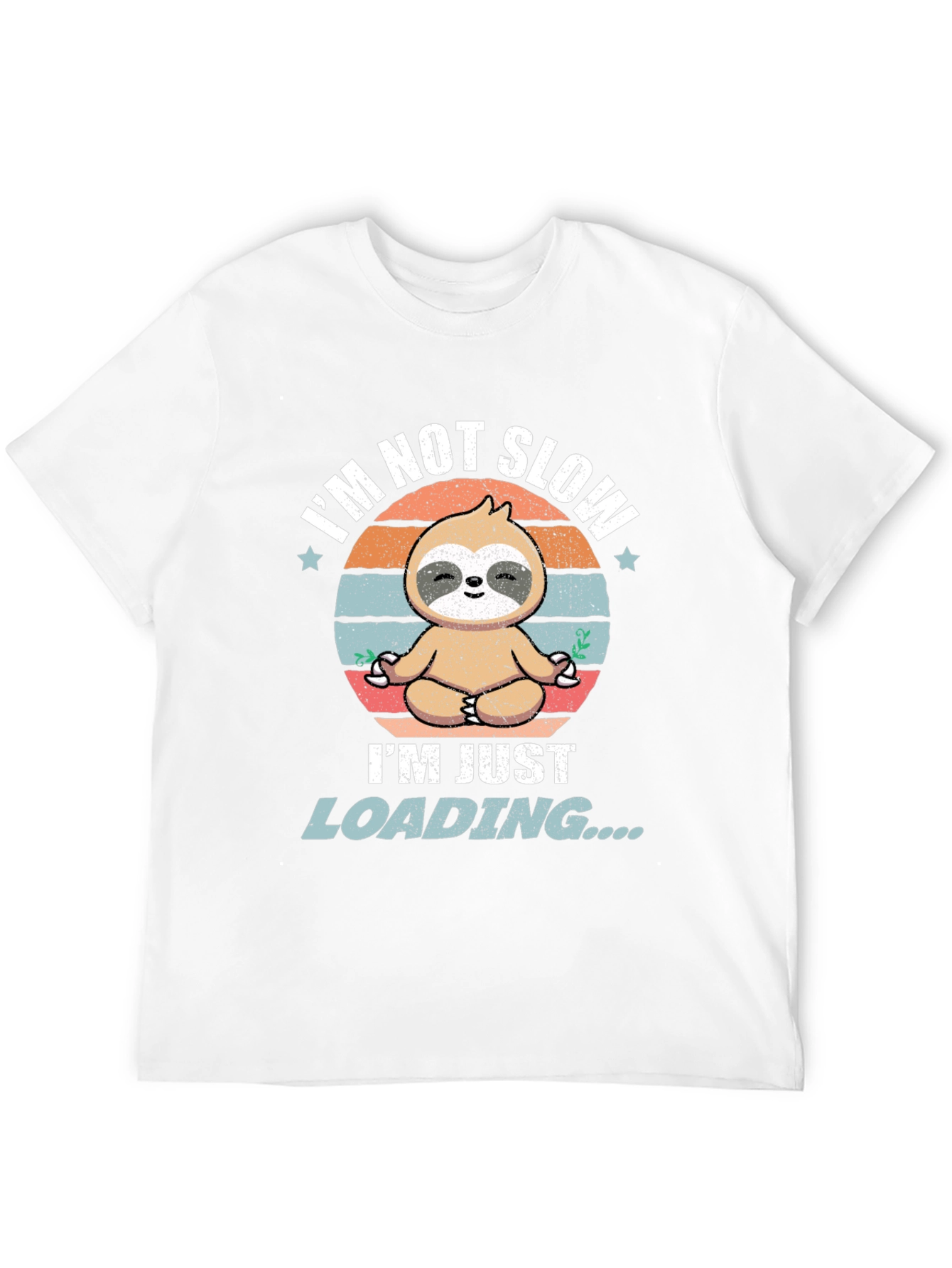 Black Funny Sloth Loading T-Shirt - Men's Graphic Tee view 12
